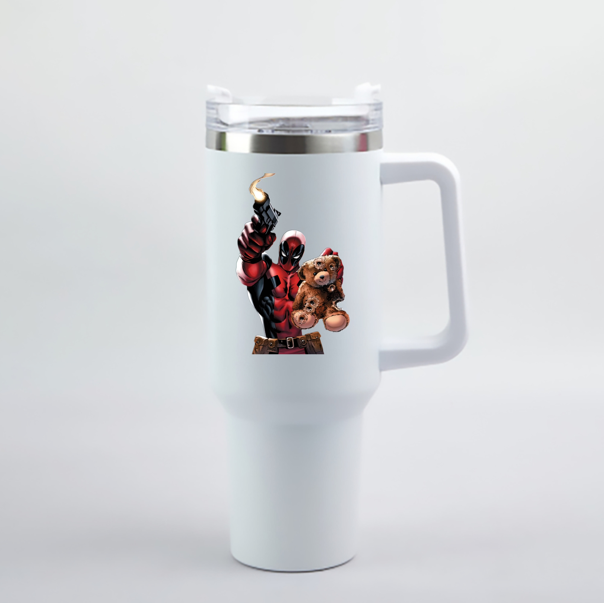 （画像用） Deadpool デッドプール 1200mL車用タンブラー - クリスタルステッカー（プラスチックストロー付き）