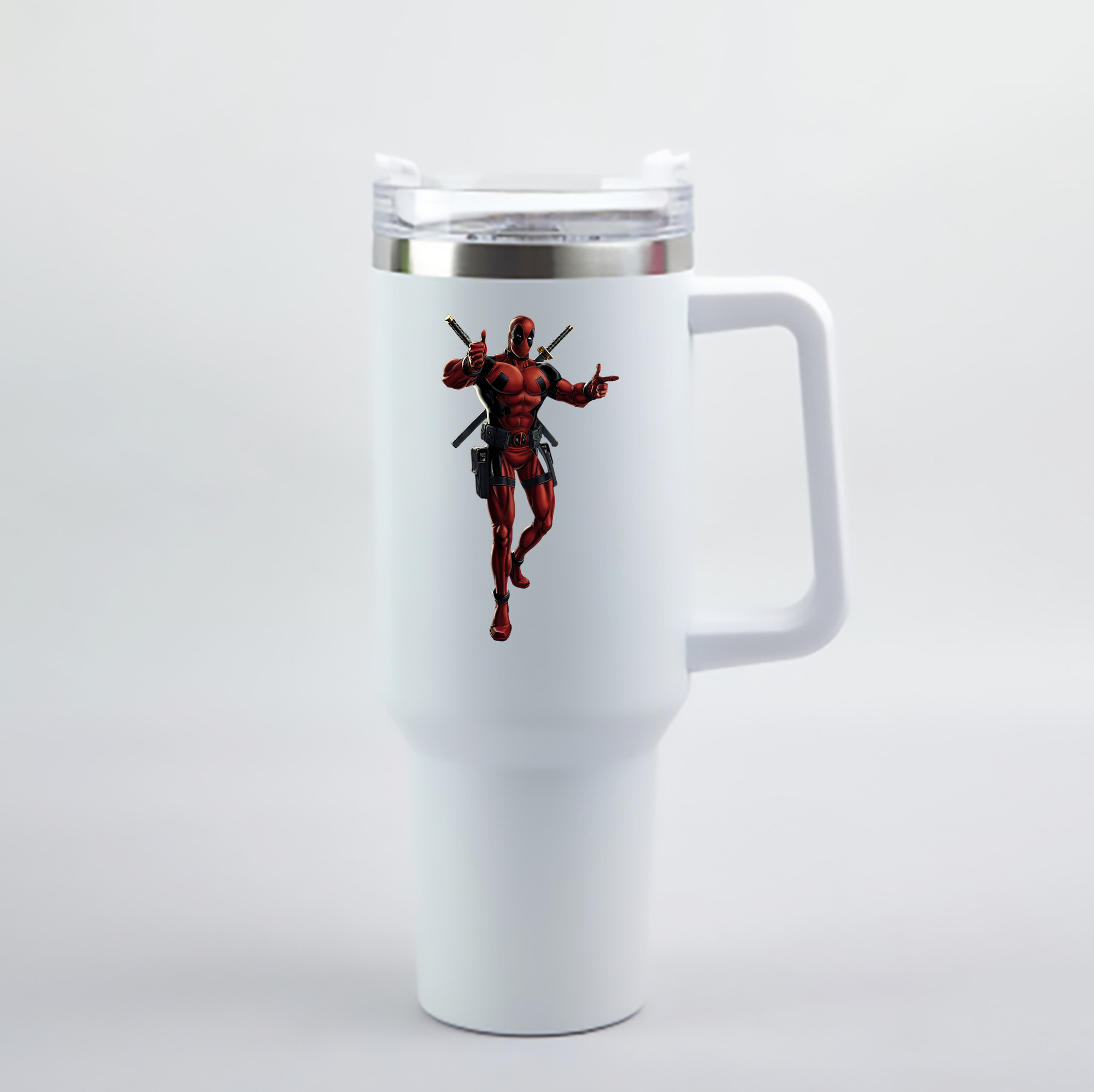 （画像用） Deadpool デッドプール 1200mL車用タンブラー - クリスタルステッカー（プラスチックストロー付き）