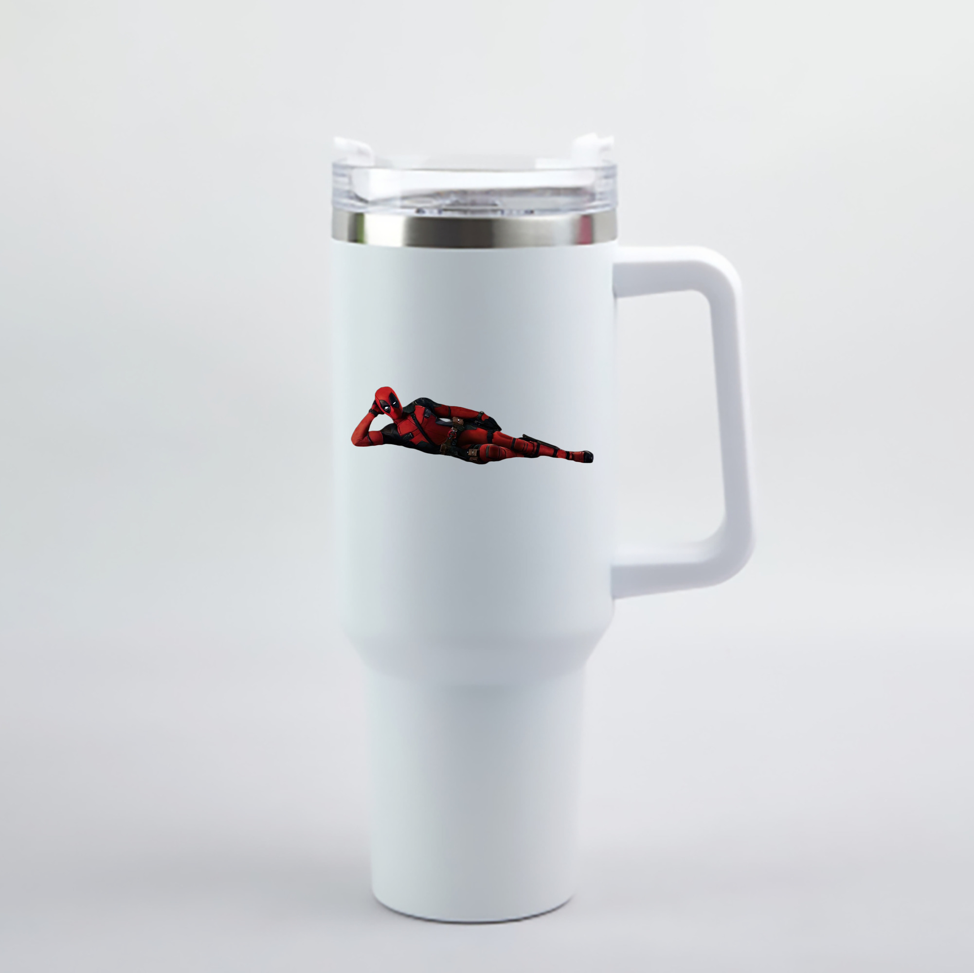 （画像用） Deadpool デッドプール 1200mL車用タンブラー - クリスタルステッカー（プラスチックストロー付き）