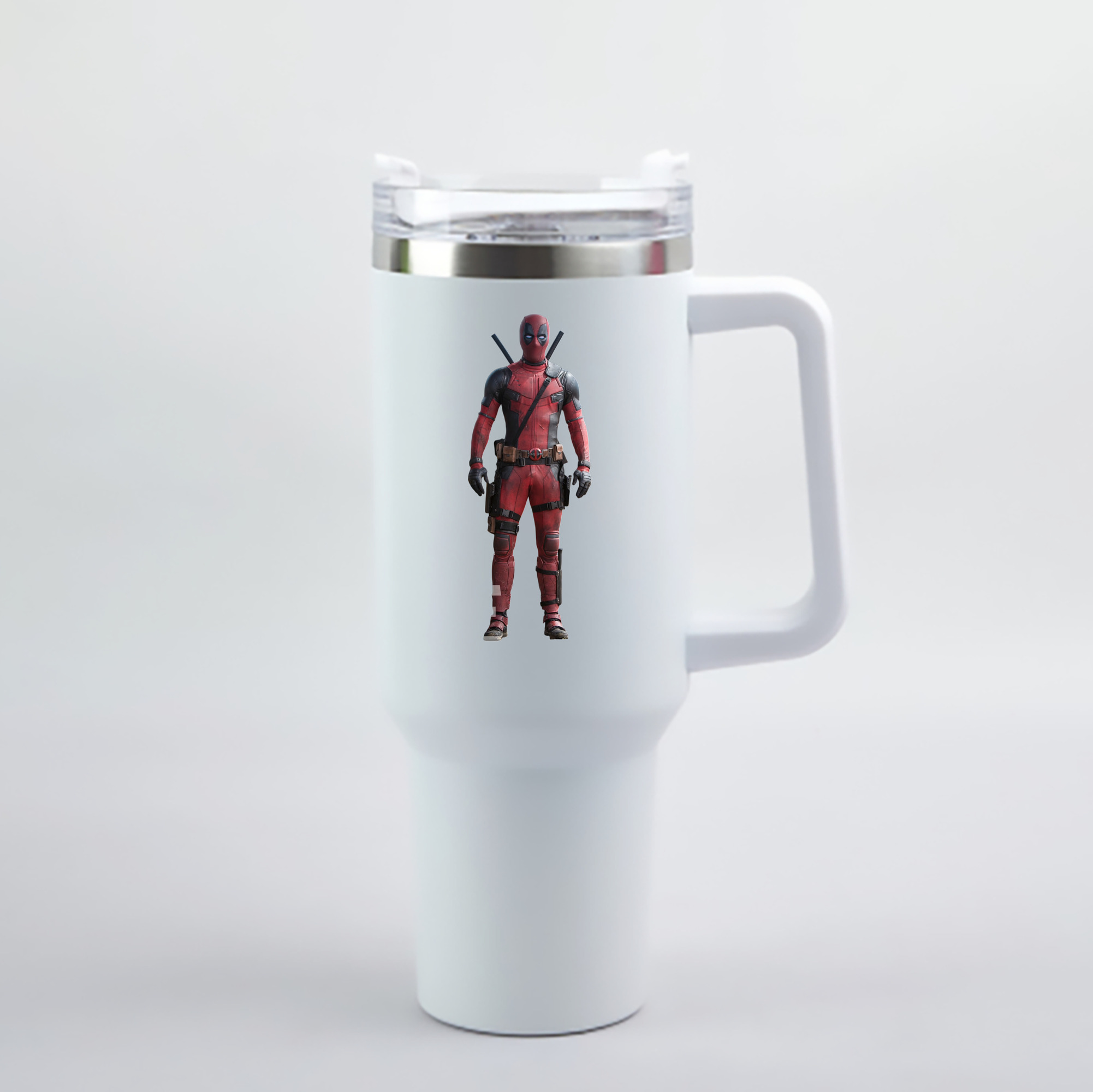 （画像用） Deadpool デッドプール 1200mL車用タンブラー - クリスタルステッカー（プラスチックストロー付き）