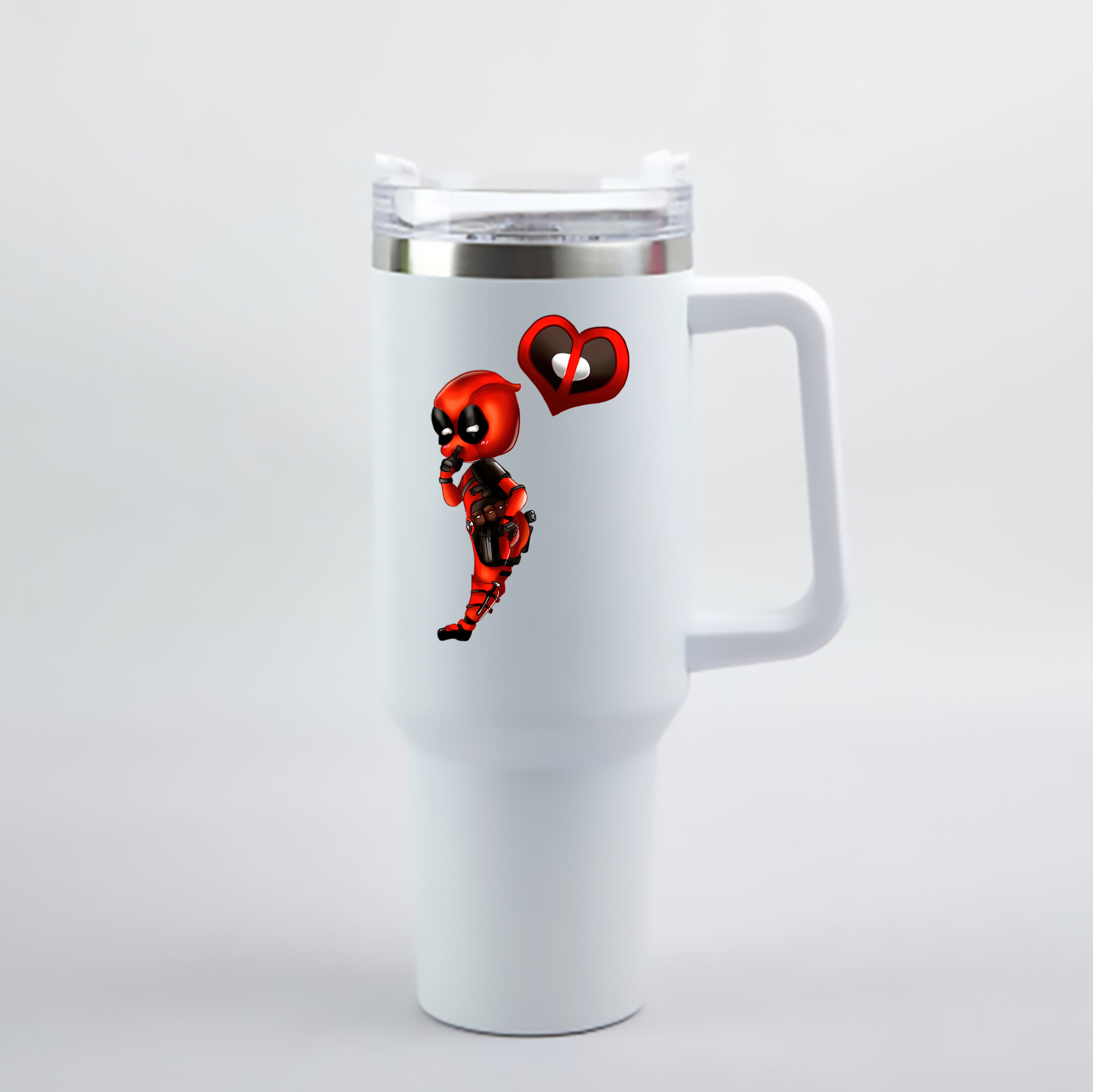 （画像用） Deadpool デッドプール 1200mL車用タンブラー - クリスタルステッカー（プラスチックストロー付き）