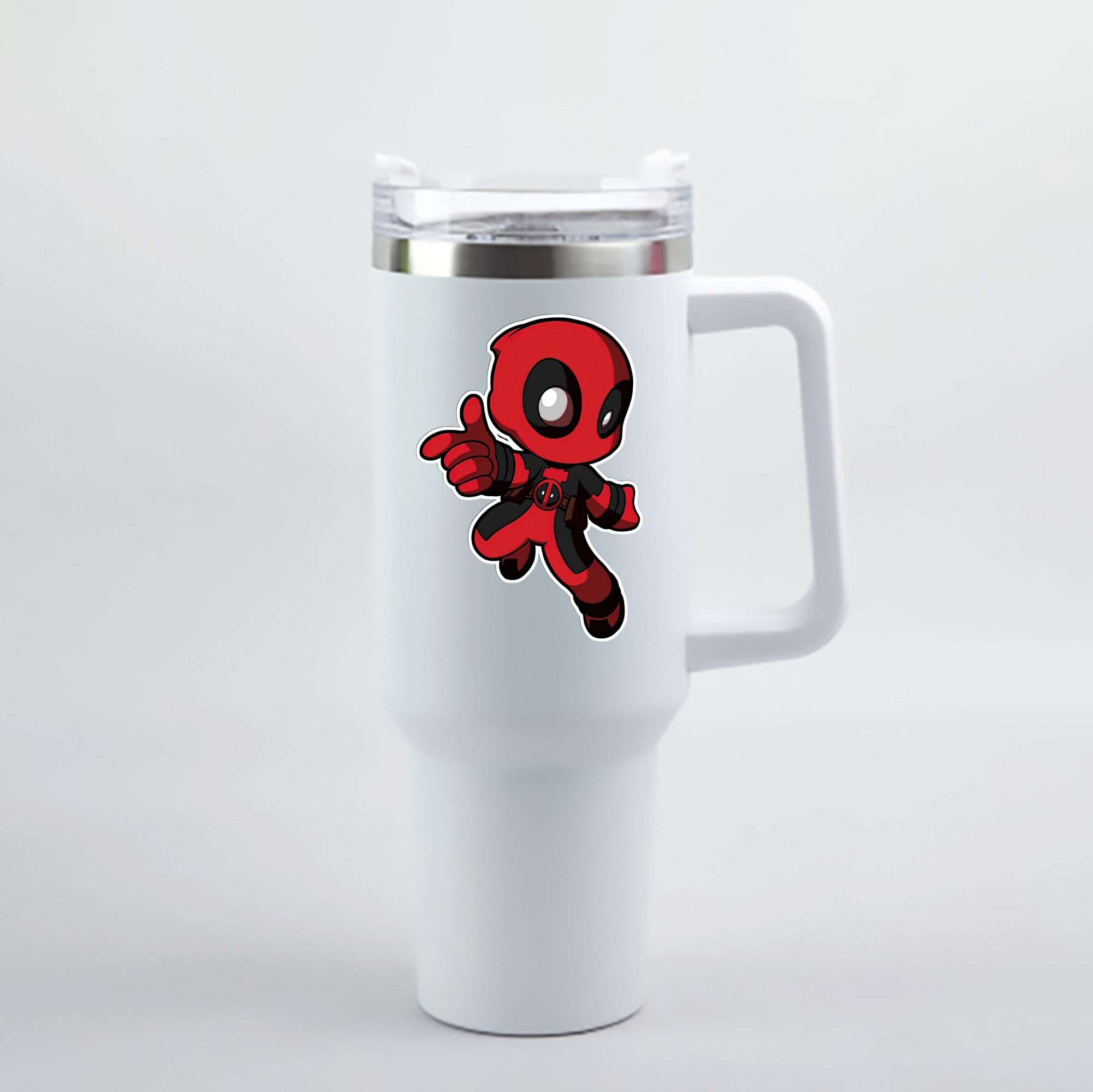 （画像用） Deadpool デッドプール 1200mL車用タンブラー - クリスタルステッカー（プラスチックストロー付き）