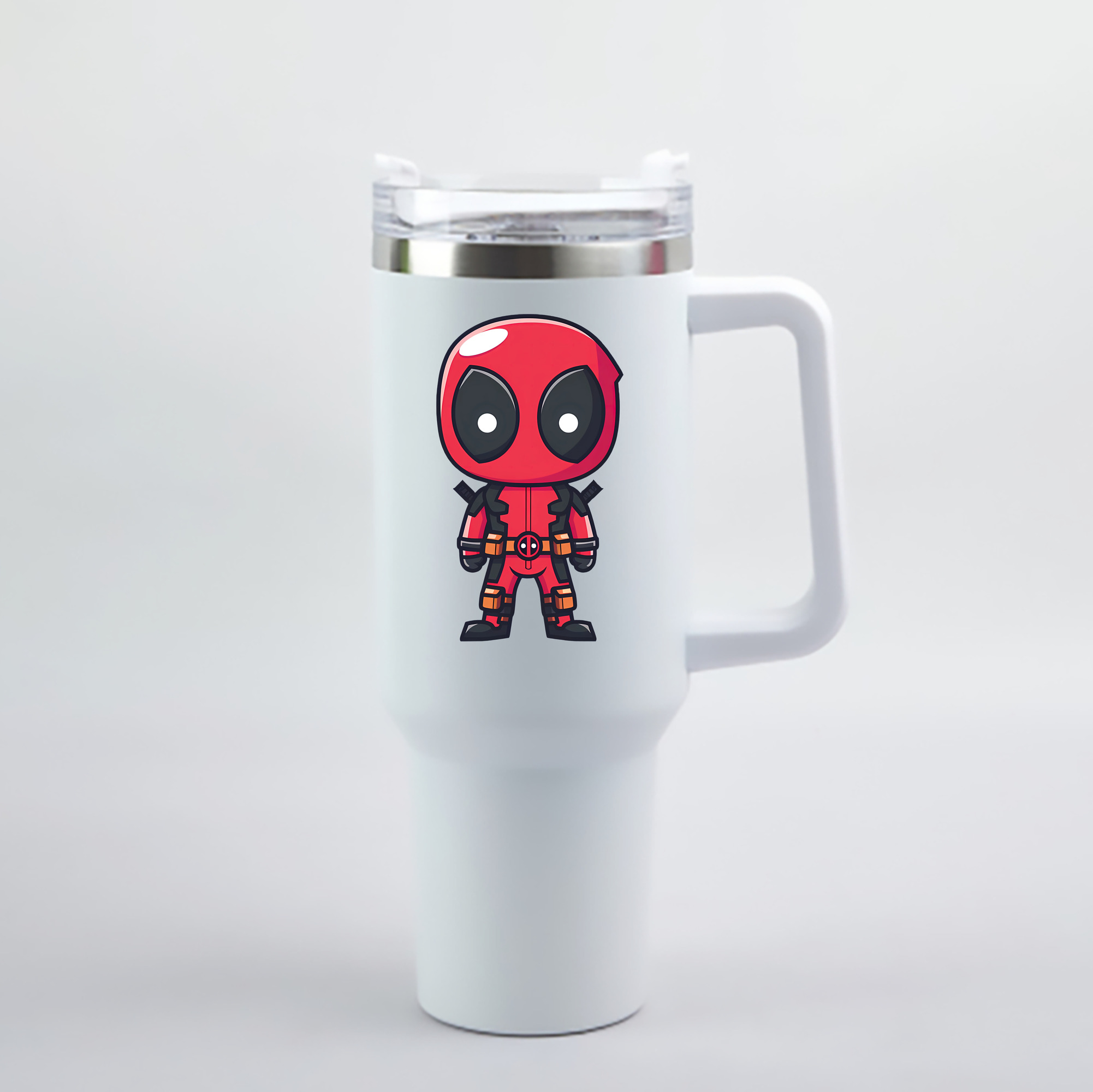 （画像用） Deadpool デッドプール 1200mL車用タンブラー - クリスタルステッカー（プラスチックストロー付き）
