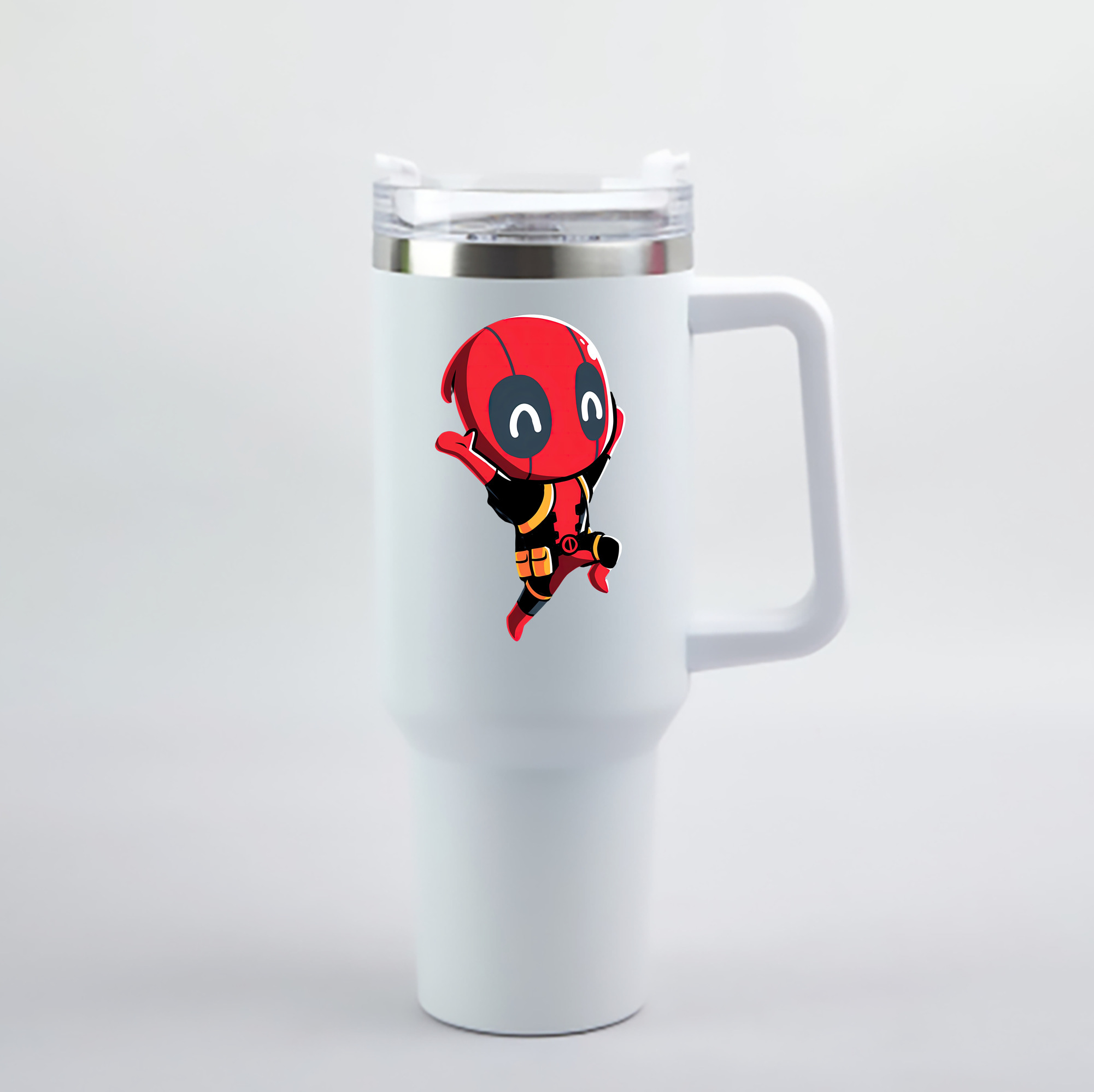 （画像用） Deadpool デッドプール 1200mL車用タンブラー - クリスタルステッカー（プラスチックストロー付き）