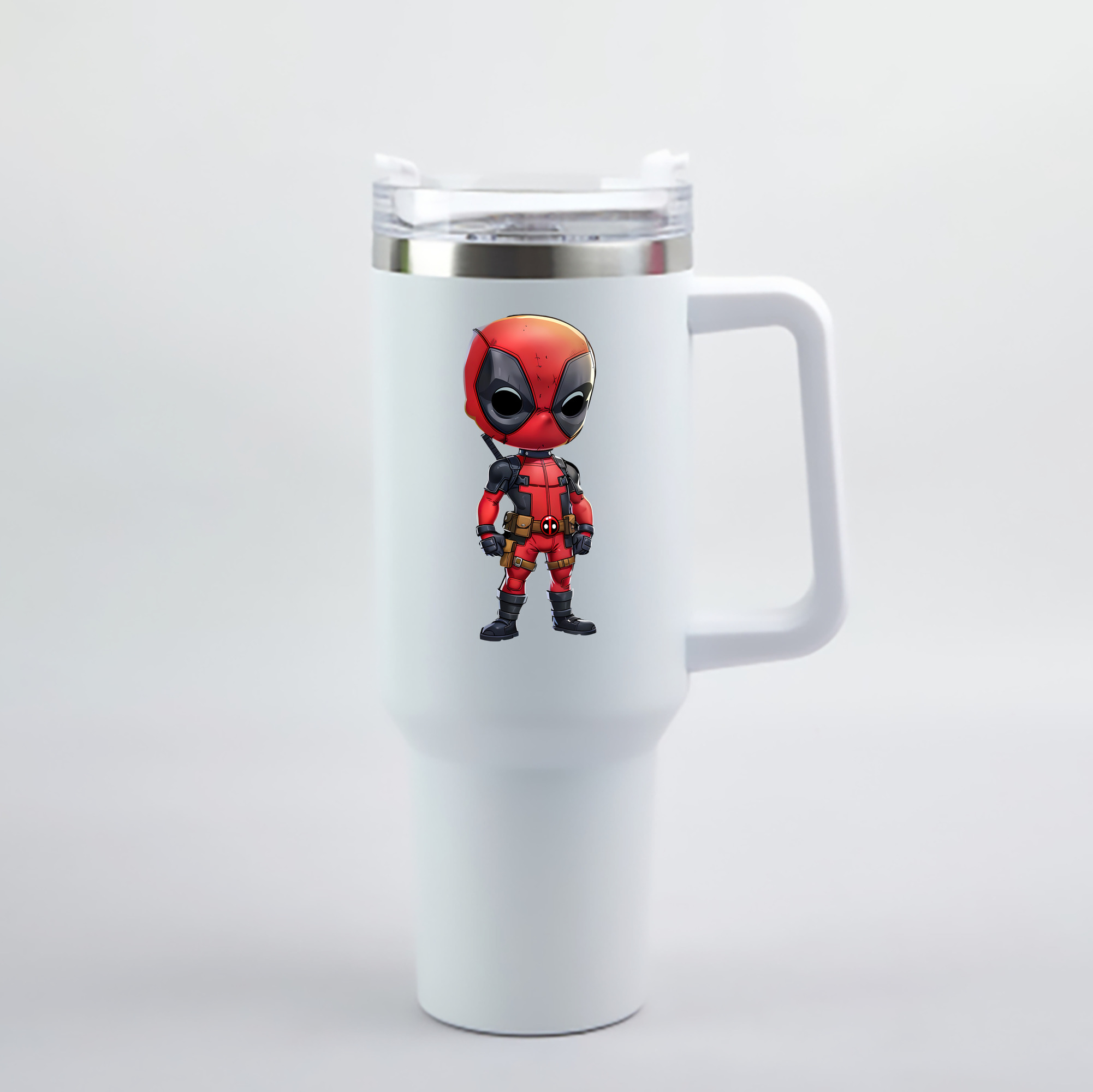 （画像用） Deadpool デッドプール 1200mL車用タンブラー - クリスタルステッカー（プラスチックストロー付き）