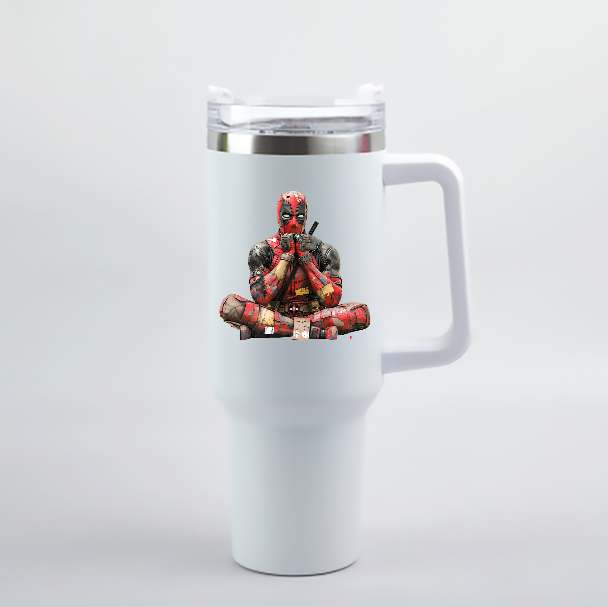 （画像用） Deadpool デッドプール 1200mL車用タンブラー - クリスタルステッカー（プラスチックストロー付き）