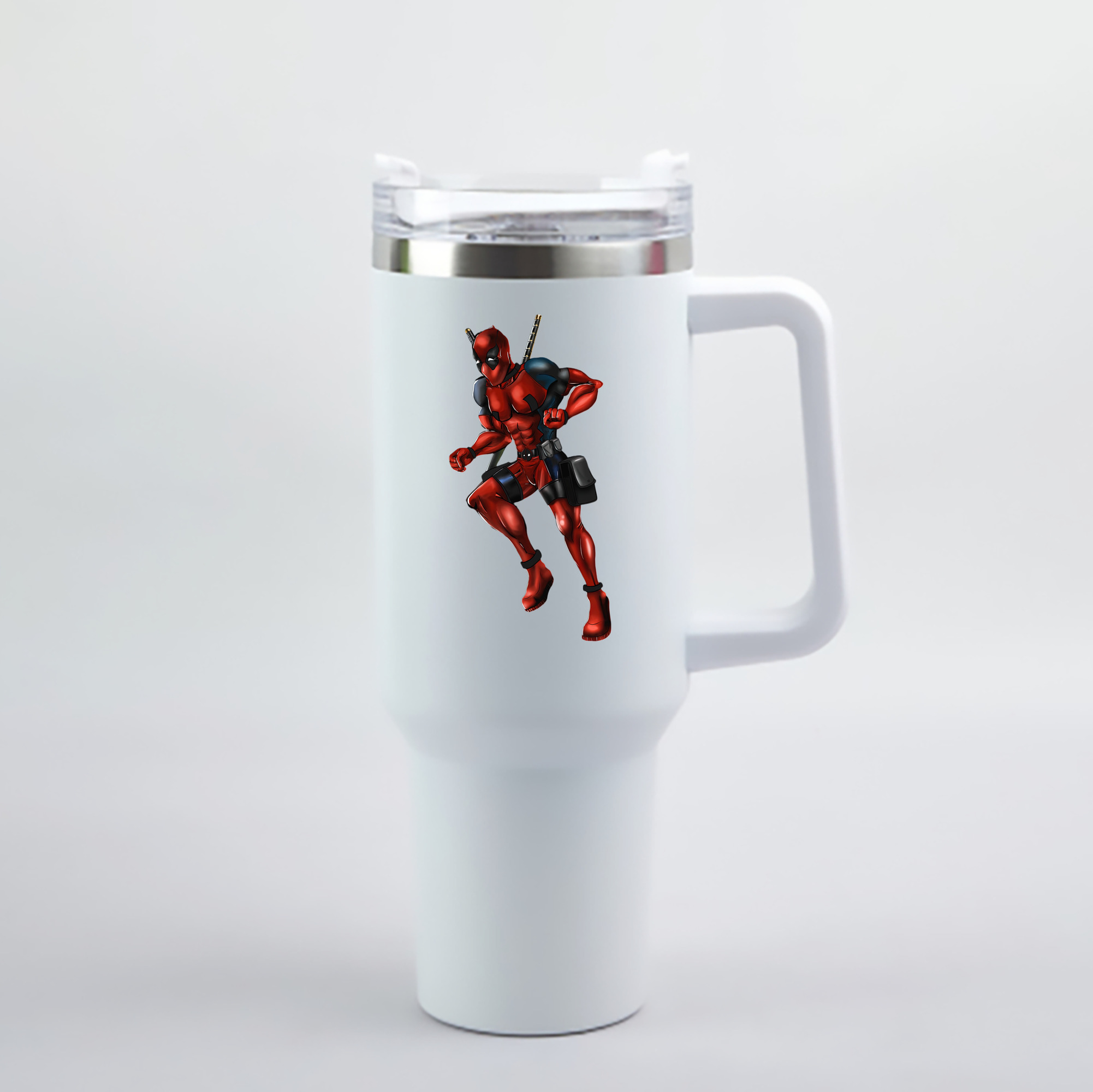 （画像用） Deadpool デッドプール 1200mL車用タンブラー - クリスタルステッカー（プラスチックストロー付き）