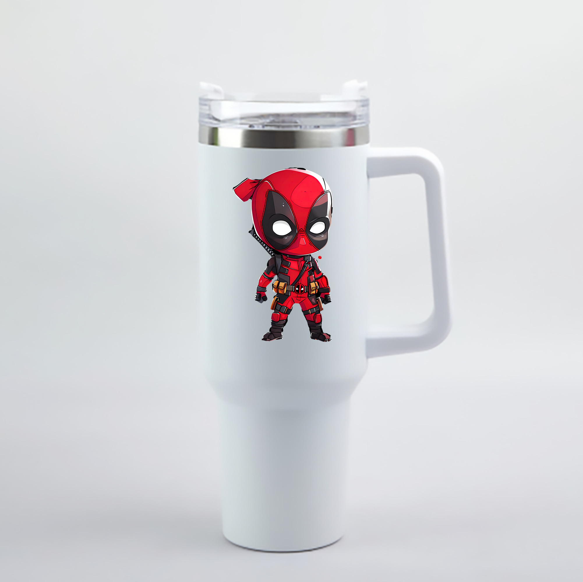 （画像用） Deadpool デッドプール 1200mL車用タンブラー - クリスタルステッカー（プラスチックストロー付き）