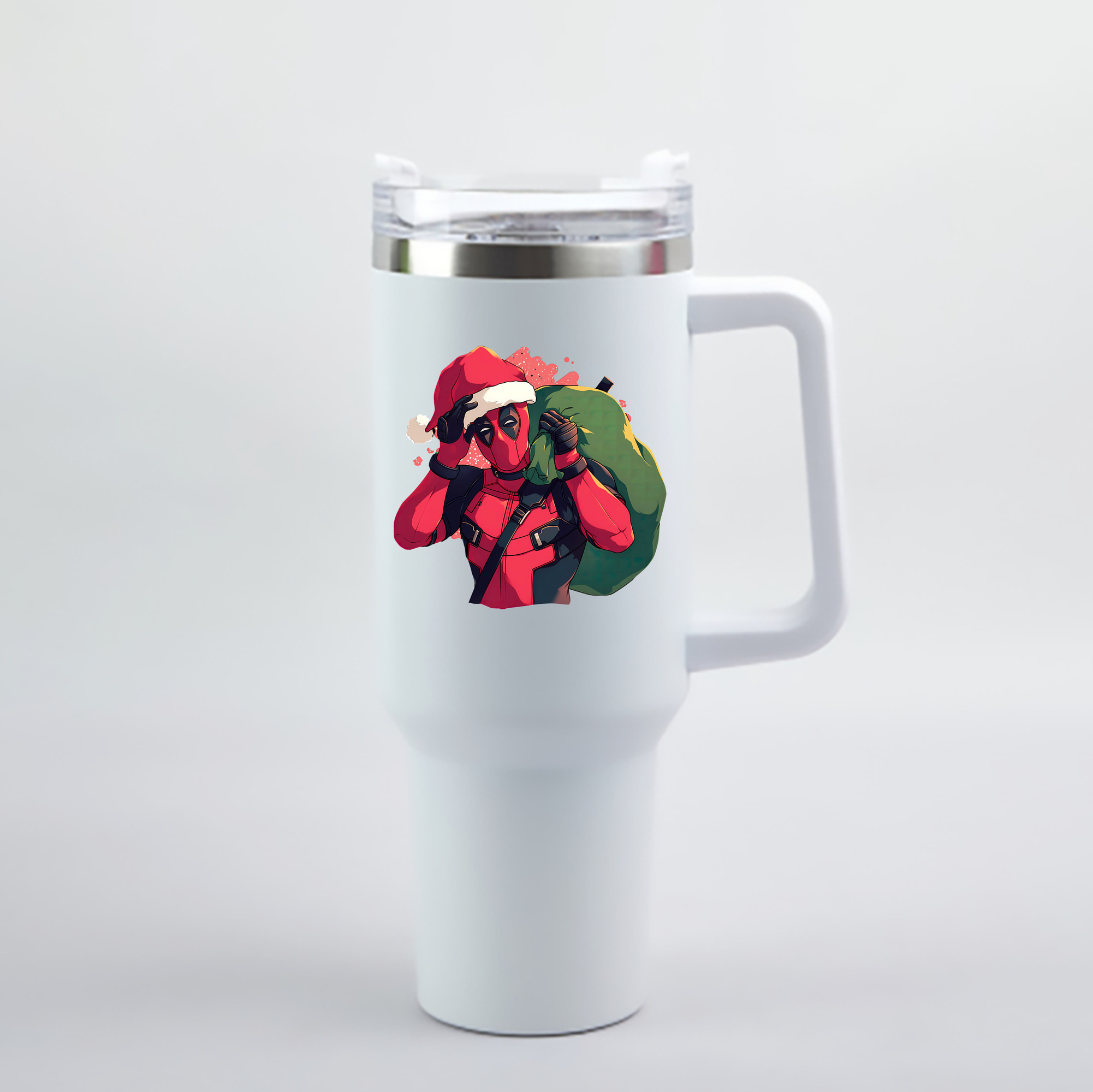 （画像用） Deadpool デッドプール 1200mL車用タンブラー - クリスタルステッカー（プラスチックストロー付き）