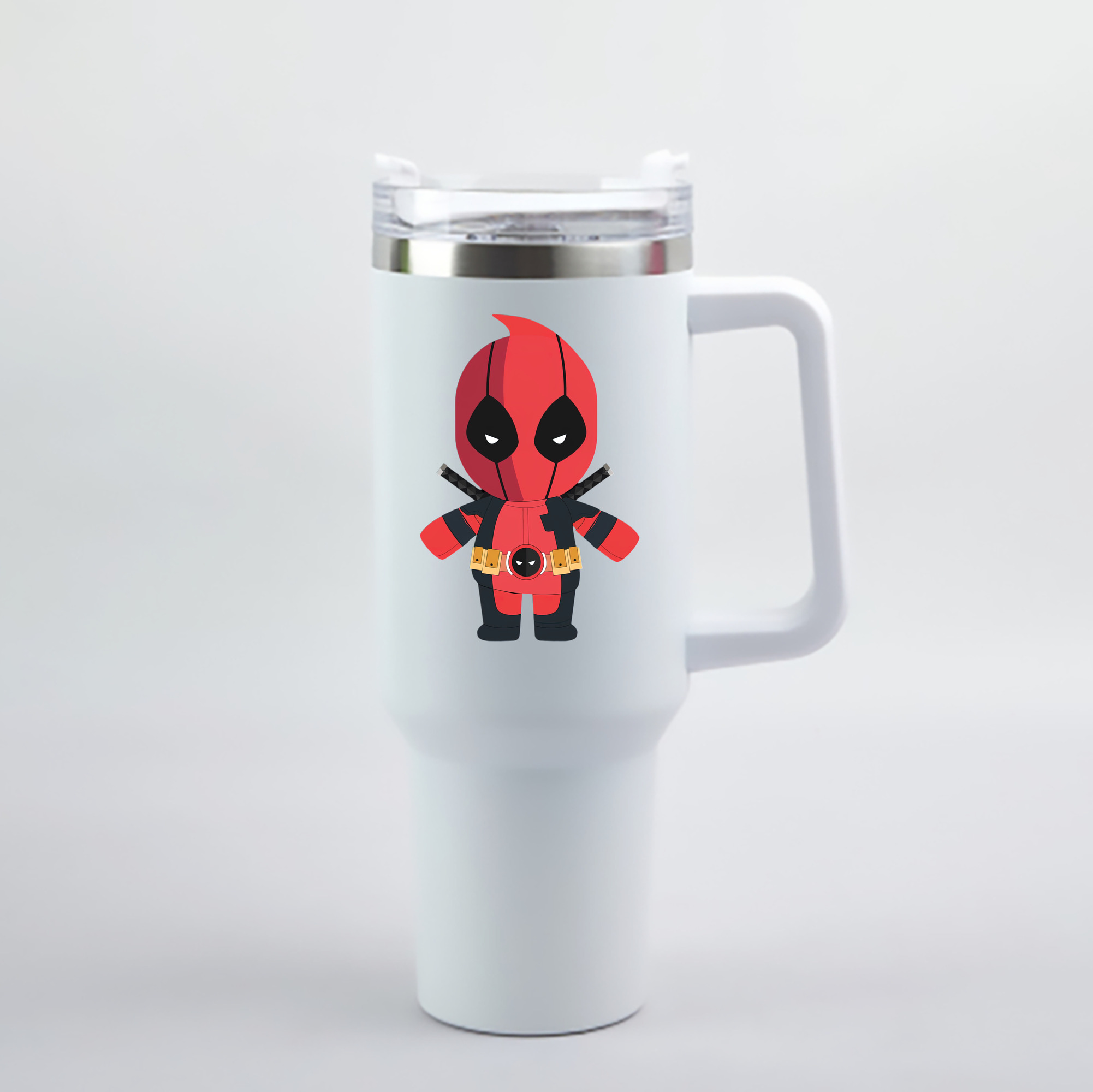 （画像用） Deadpool デッドプール 1200mL車用タンブラー - クリスタルステッカー（プラスチックストロー付き）