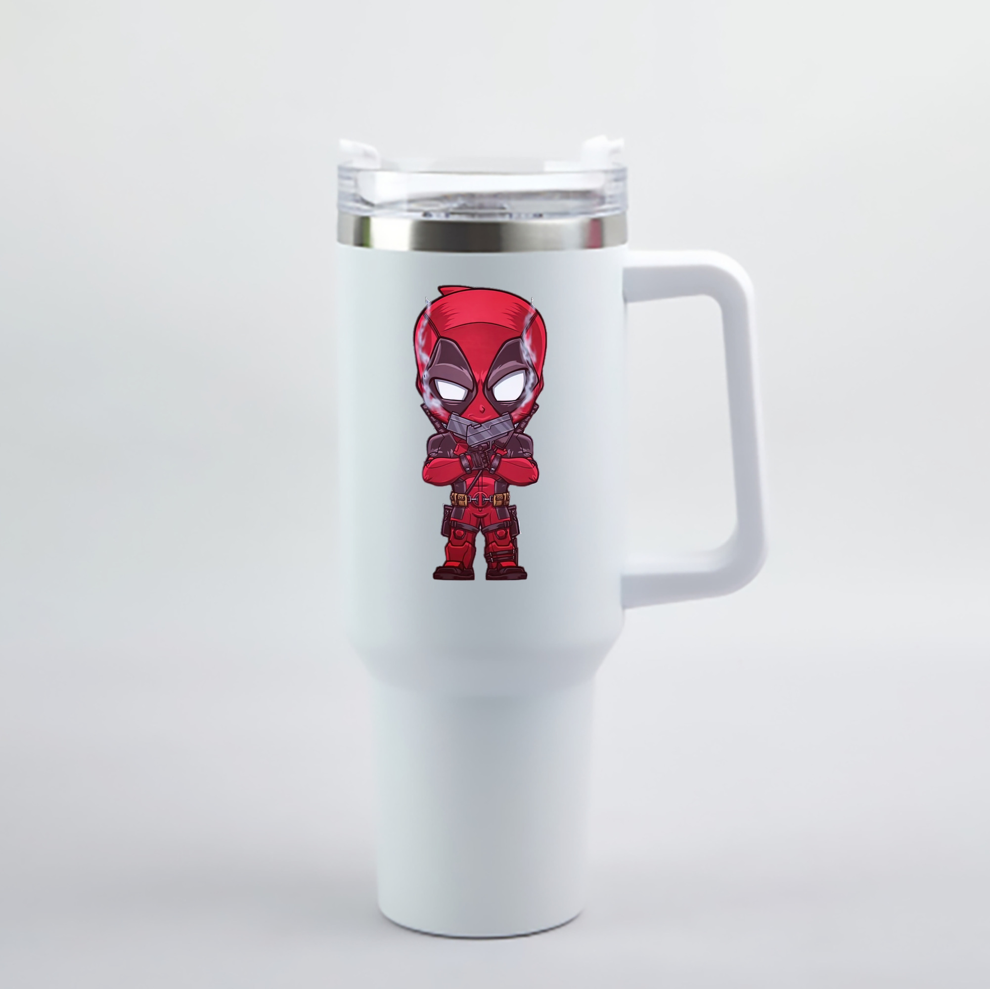 （画像用） Deadpool デッドプール 1200mL車用タンブラー - クリスタルステッカー（プラスチックストロー付き）