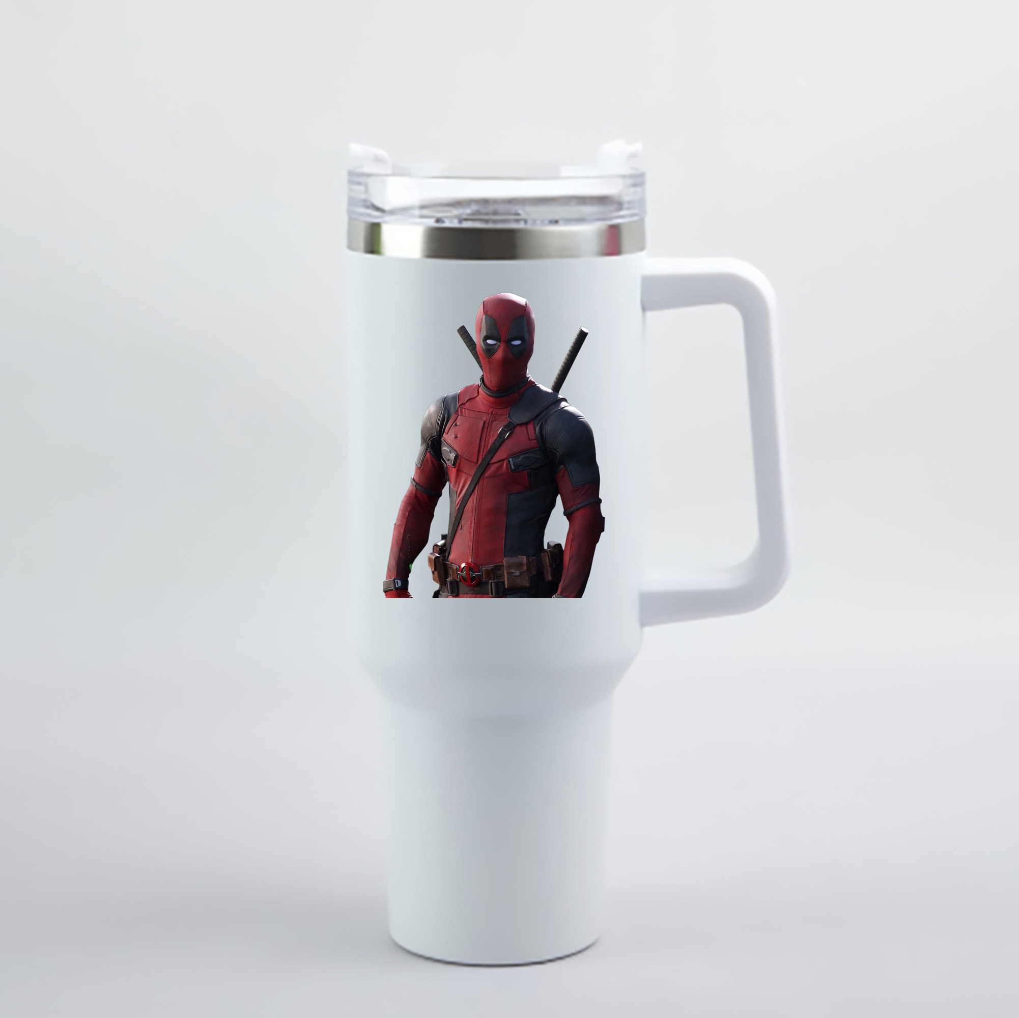 （画像用） Deadpool デッドプール 1200mL車用タンブラー - クリスタルステッカー（プラスチックストロー付き）