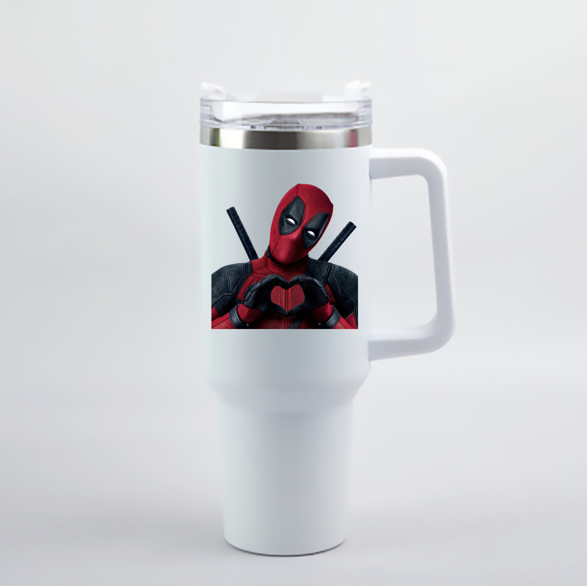 （画像用） Deadpool デッドプール 1200mL車用タンブラー - クリスタルステッカー（プラスチックストロー付き）