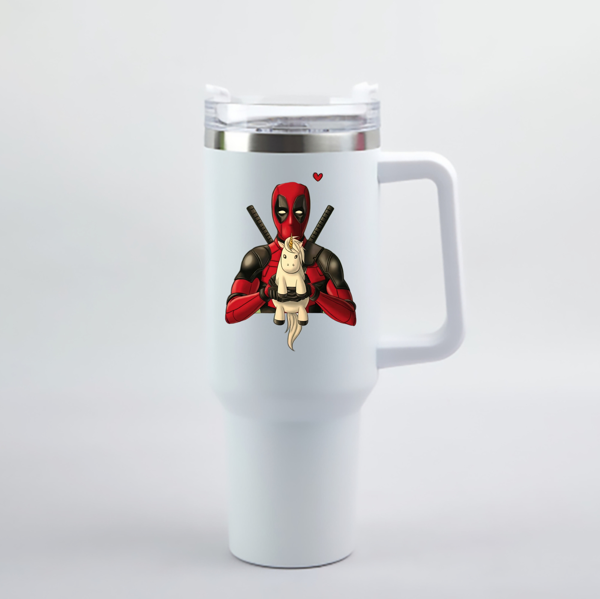 （画像用） Deadpool デッドプール 1200mL車用タンブラー - クリスタルステッカー（プラスチックストロー付き）
