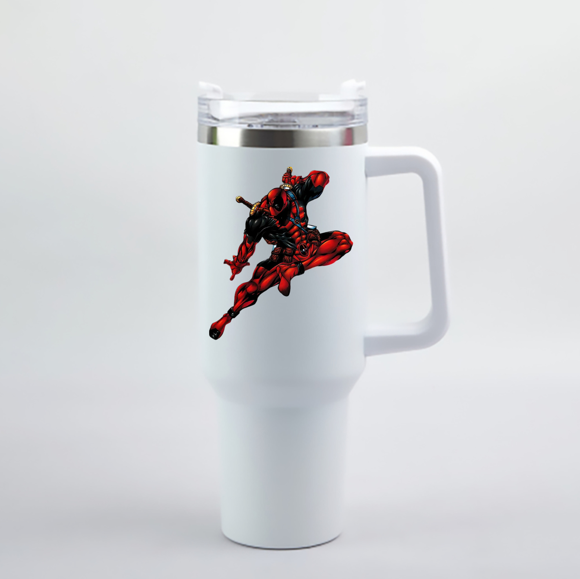 （画像用） Deadpool デッドプール 1200mL車用タンブラー - クリスタルステッカー（プラスチックストロー付き）
