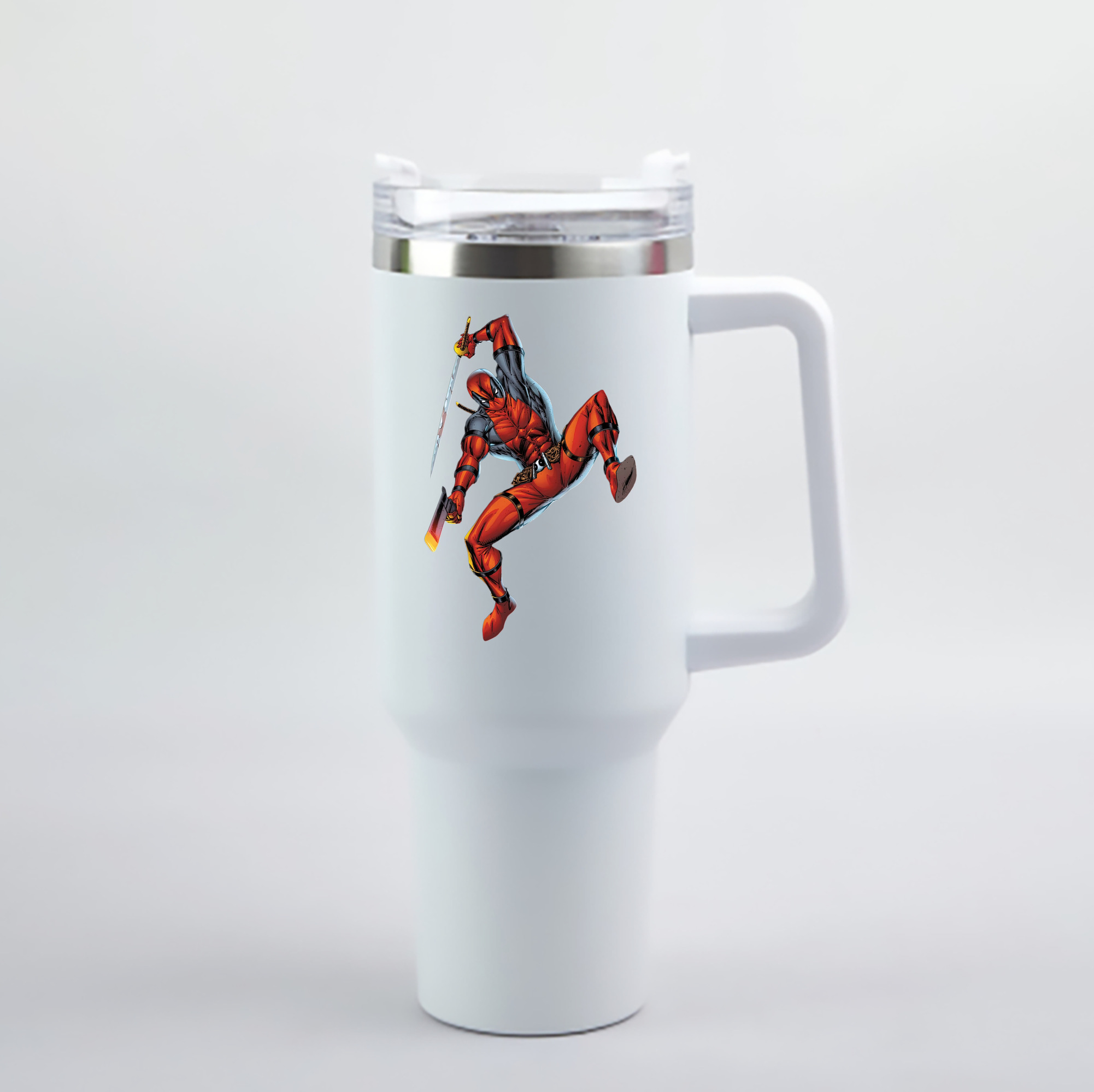 （画像用） Deadpool デッドプール 1200mL車用タンブラー - クリスタルステッカー（プラスチックストロー付き）