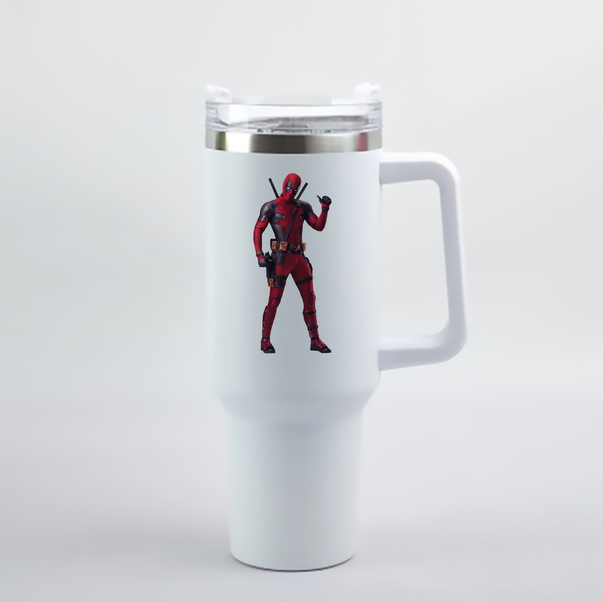 （画像用） Deadpool デッドプール 1200mL車用タンブラー - クリスタルステッカー（プラスチックストロー付き）