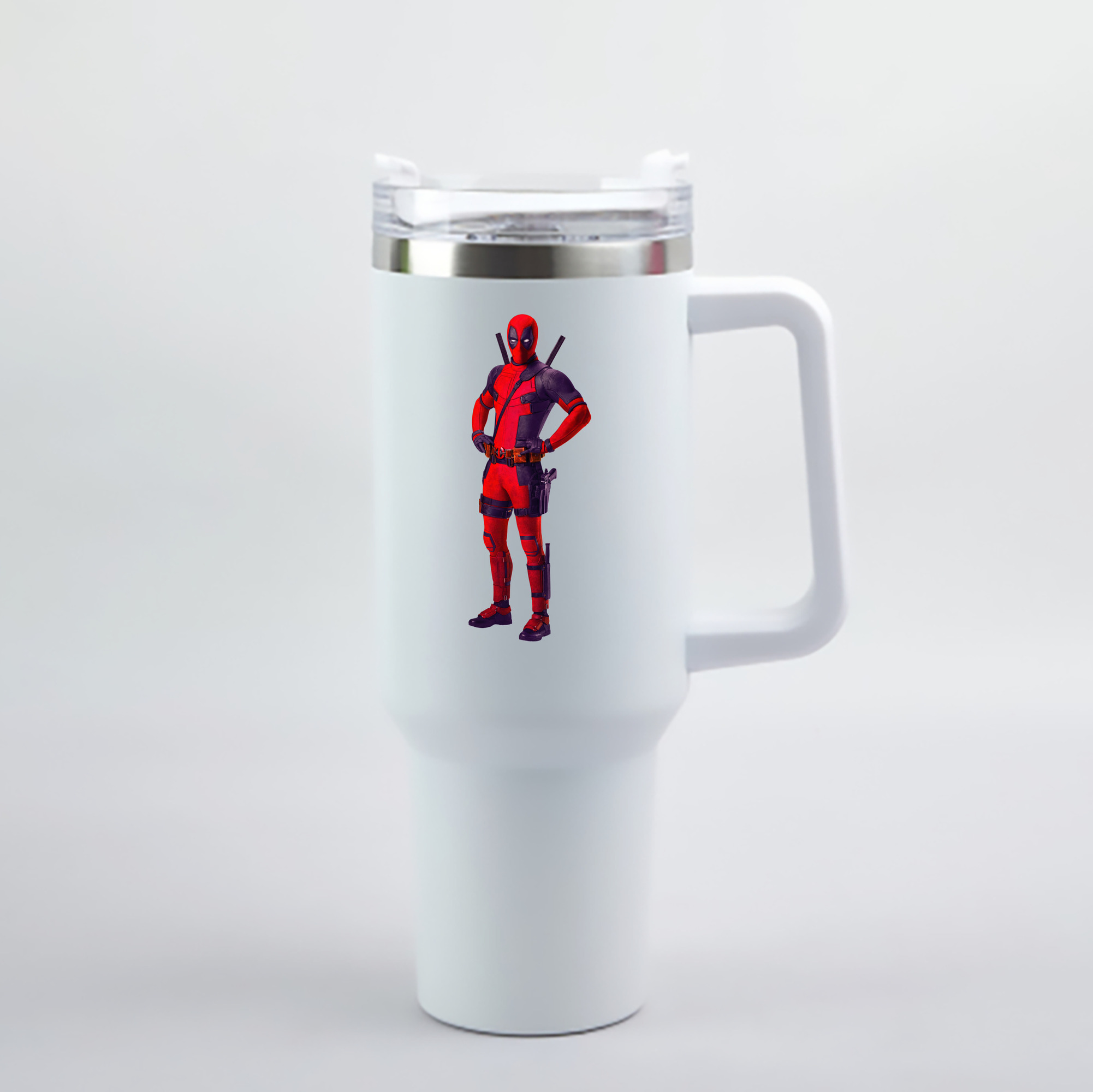 （画像用） Deadpool デッドプール 1200mL車用タンブラー - クリスタルステッカー（プラスチックストロー付き）