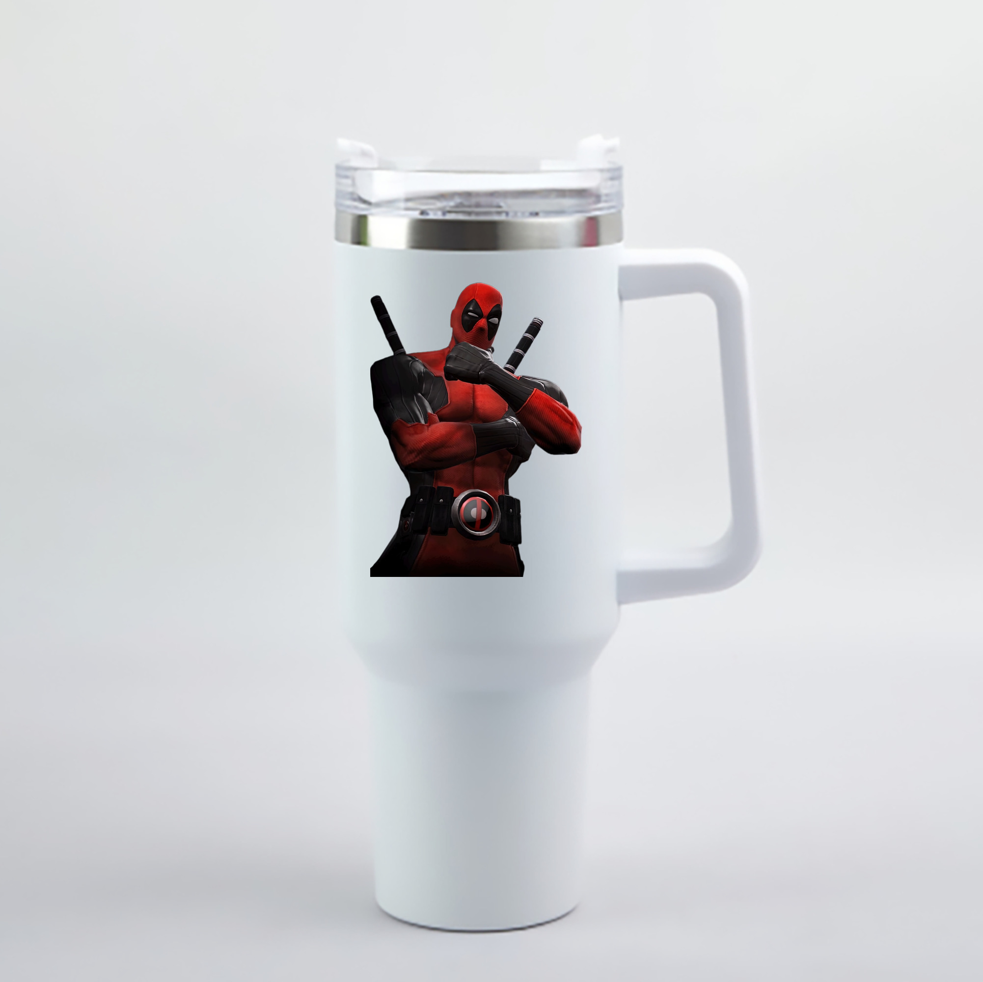 （画像用） Deadpool デッドプール 1200mL車用タンブラー - クリスタルステッカー（プラスチックストロー付き）
