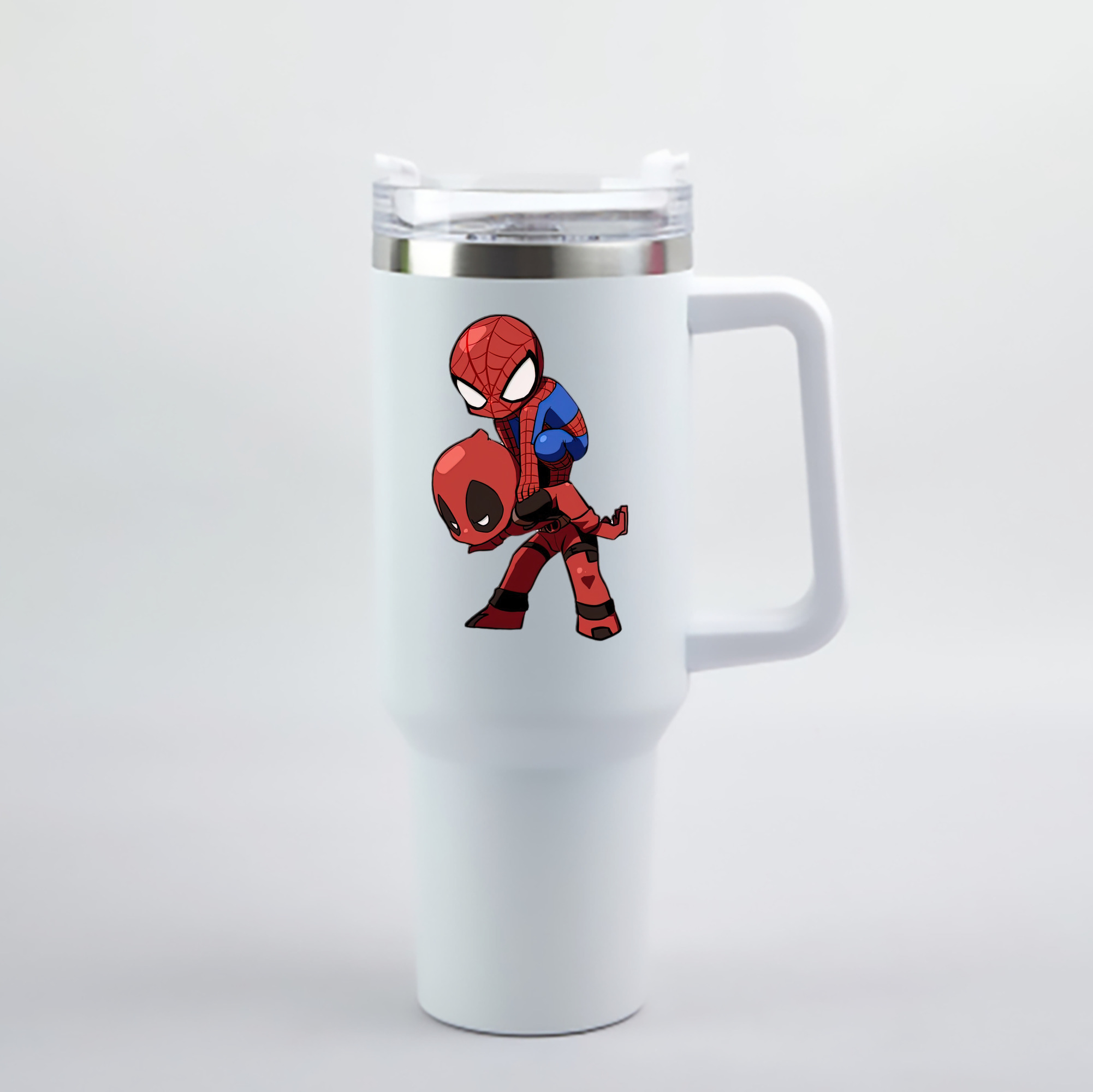 （画像用） Deadpool デッドプール 1200mL車用タンブラー - クリスタルステッカー（プラスチックストロー付き）