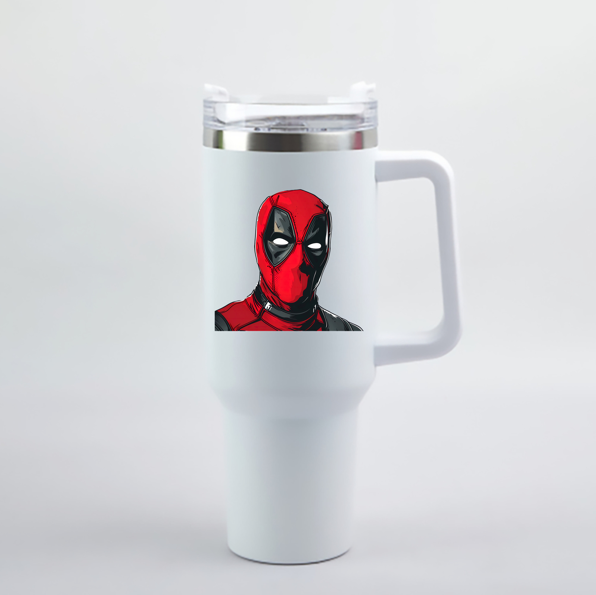 （画像用） Deadpool デッドプール 1200mL車用タンブラー - クリスタルステッカー（プラスチックストロー付き）