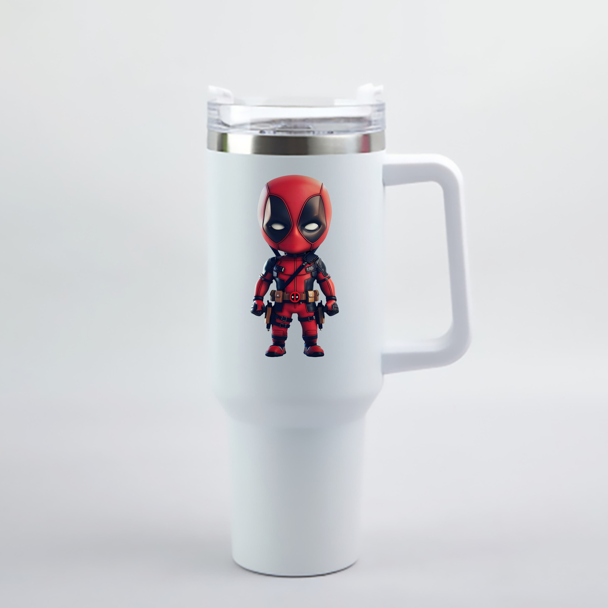 （画像用） Deadpool デッドプール 1200mL車用タンブラー - クリスタルステッカー（プラスチックストロー付き）