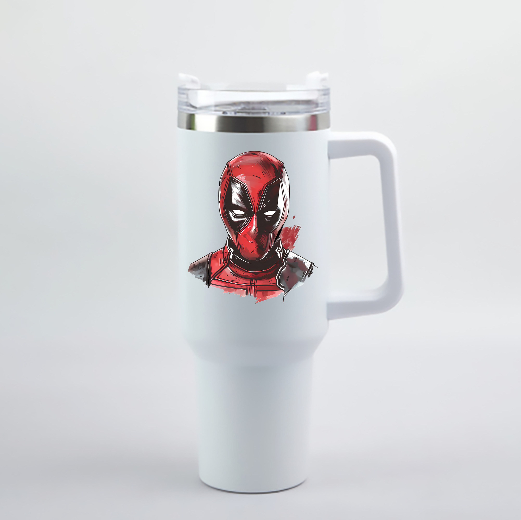 （画像用） Deadpool デッドプール 1200mL車用タンブラー - クリスタルステッカー（プラスチックストロー付き）