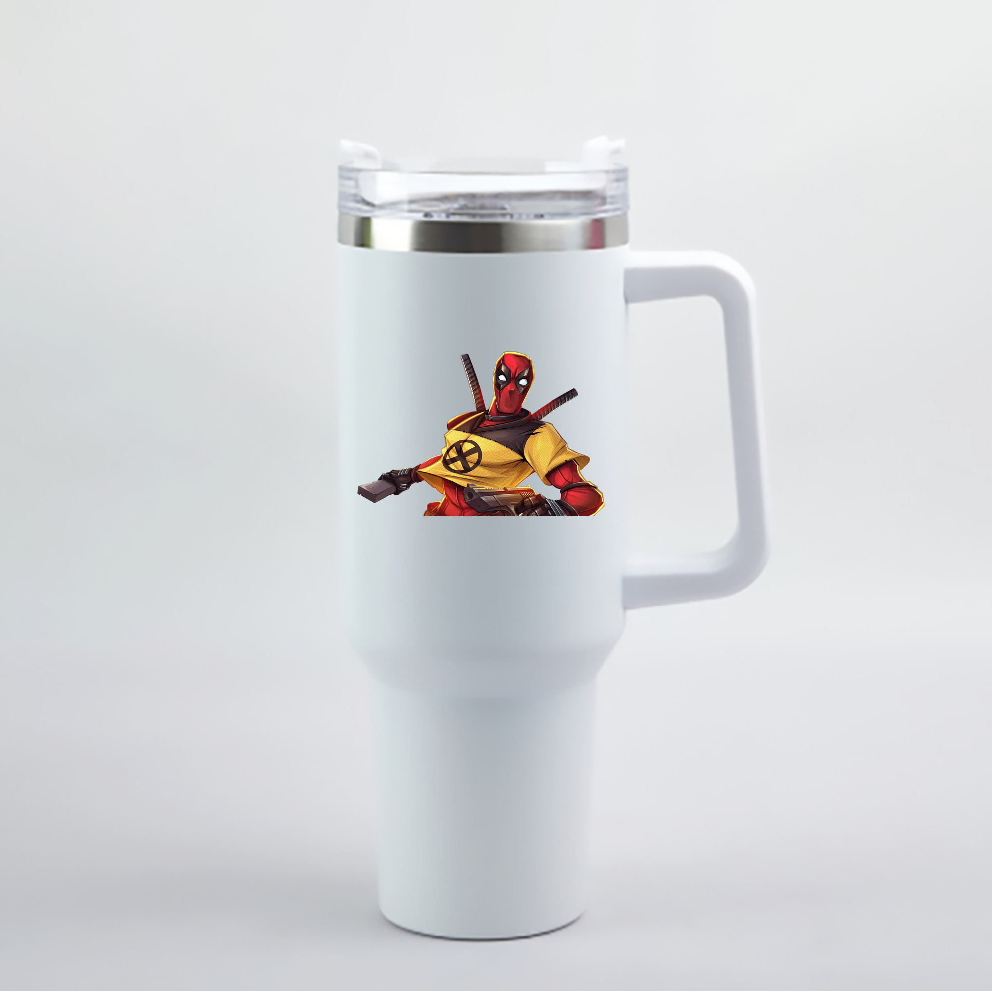 （画像用） Deadpool デッドプール 1200mL車用タンブラー - クリスタルステッカー（プラスチックストロー付き）