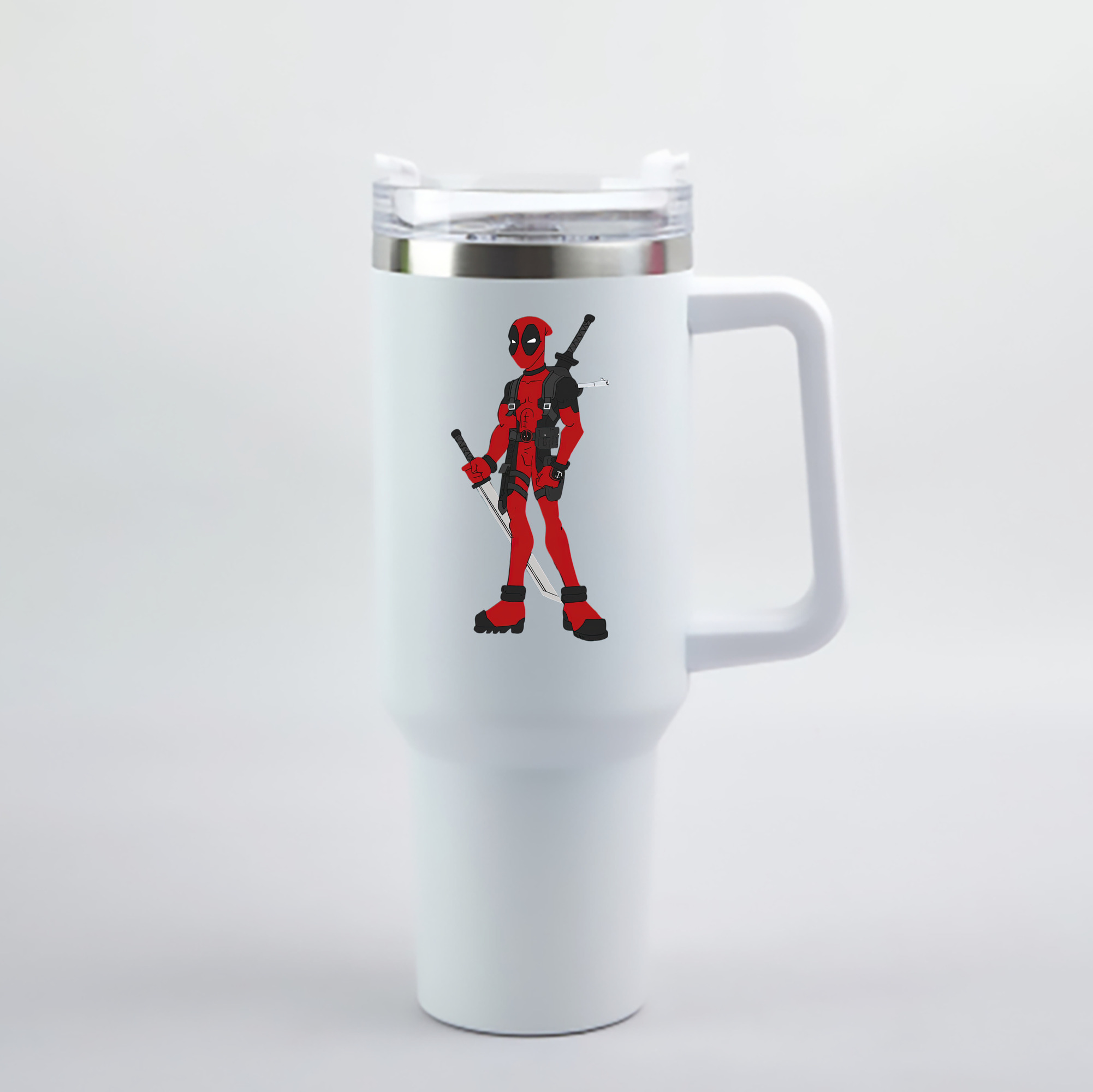 （画像用） Deadpool デッドプール 1200mL車用タンブラー - クリスタルステッカー（プラスチックストロー付き）