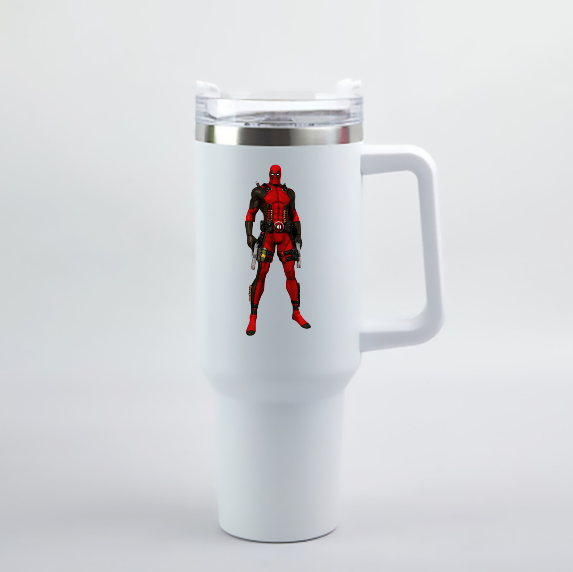 （画像用） Deadpool デッドプール 1200mL車用タンブラー - クリスタルステッカー（プラスチックストロー付き）