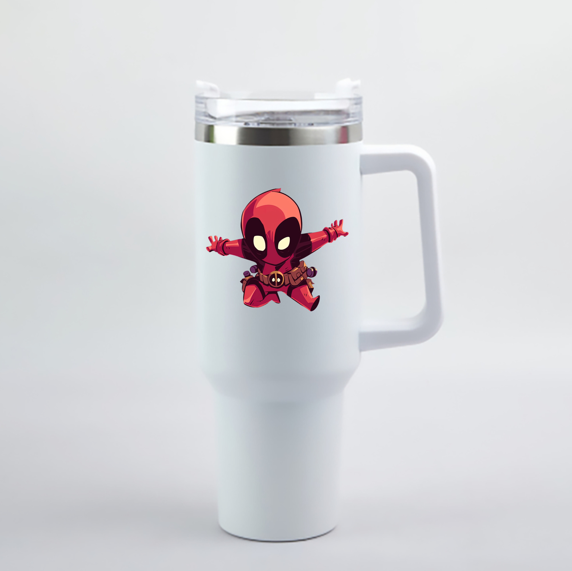 （画像用） Deadpool デッドプール 1200mL車用タンブラー - クリスタルステッカー（プラスチックストロー付き）