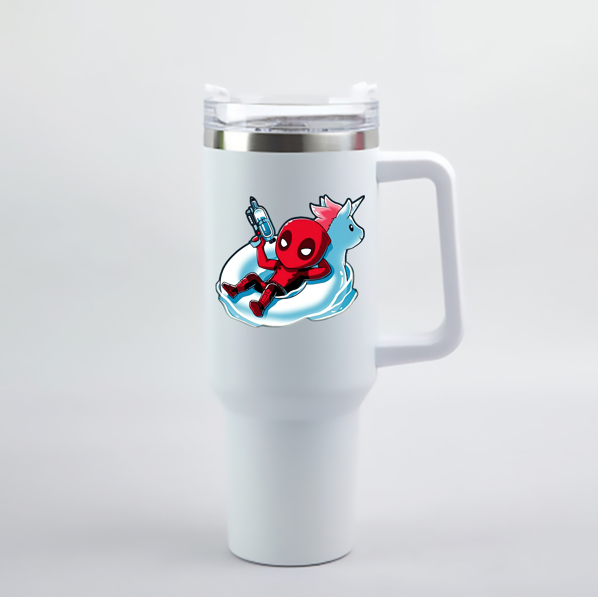（画像用） Deadpool デッドプール 1200mL車用タンブラー - クリスタルステッカー（プラスチックストロー付き）