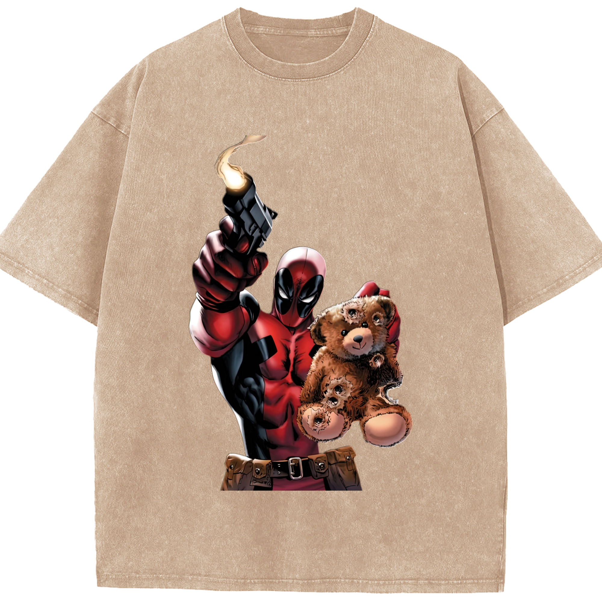 （画像用） Deadpool デッドプール 綿100% ヴィンテージ風 半袖Tシャツ（フロントプリント）