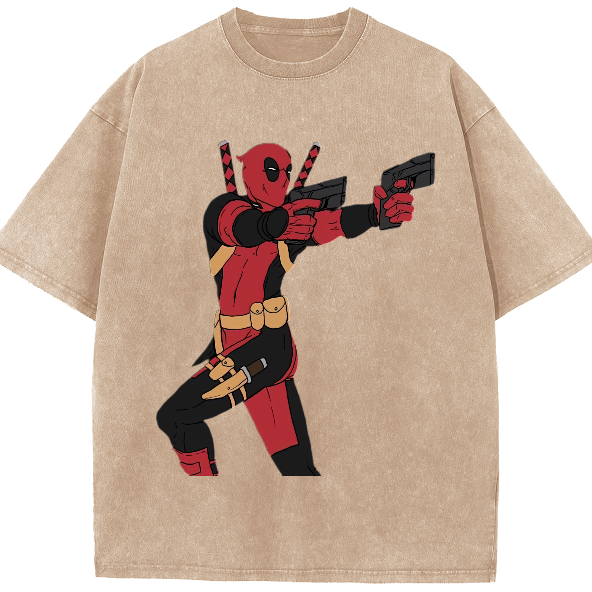（画像用） Deadpool デッドプール 綿100% ヴィンテージ風 半袖Tシャツ（フロントプリント）