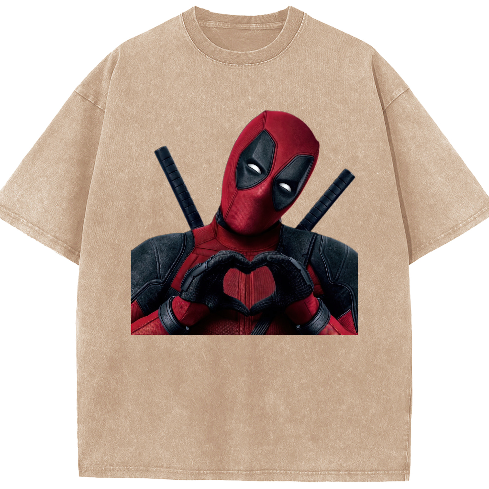 （画像用） Deadpool デッドプール 綿100% ヴィンテージ風 半袖Tシャツ（フロントプリント）