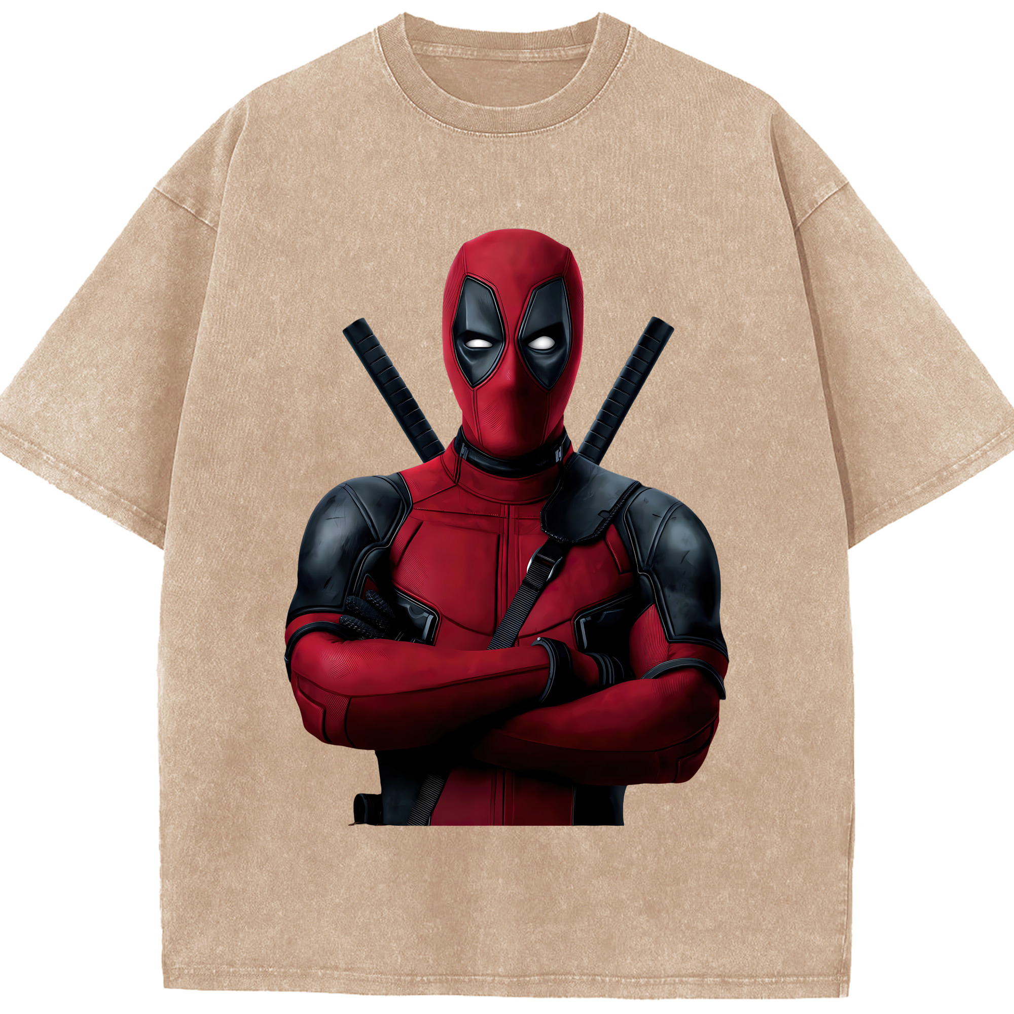 （画像用） Deadpool デッドプール 綿100% ヴィンテージ風 半袖Tシャツ（フロントプリント）