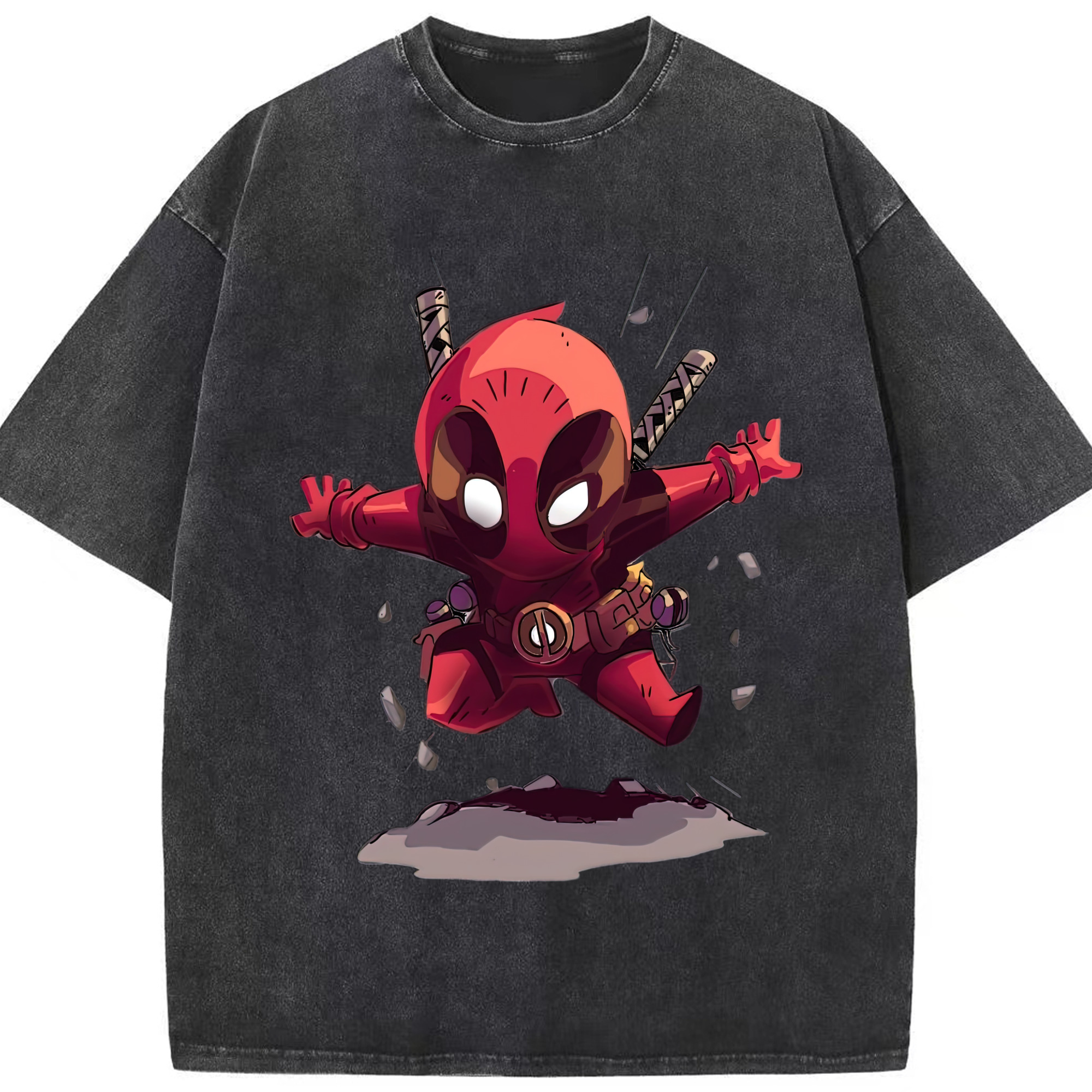 （画像用） Deadpool デッドプール 綿100% ヴィンテージ風 半袖Tシャツ（フロントプリント）