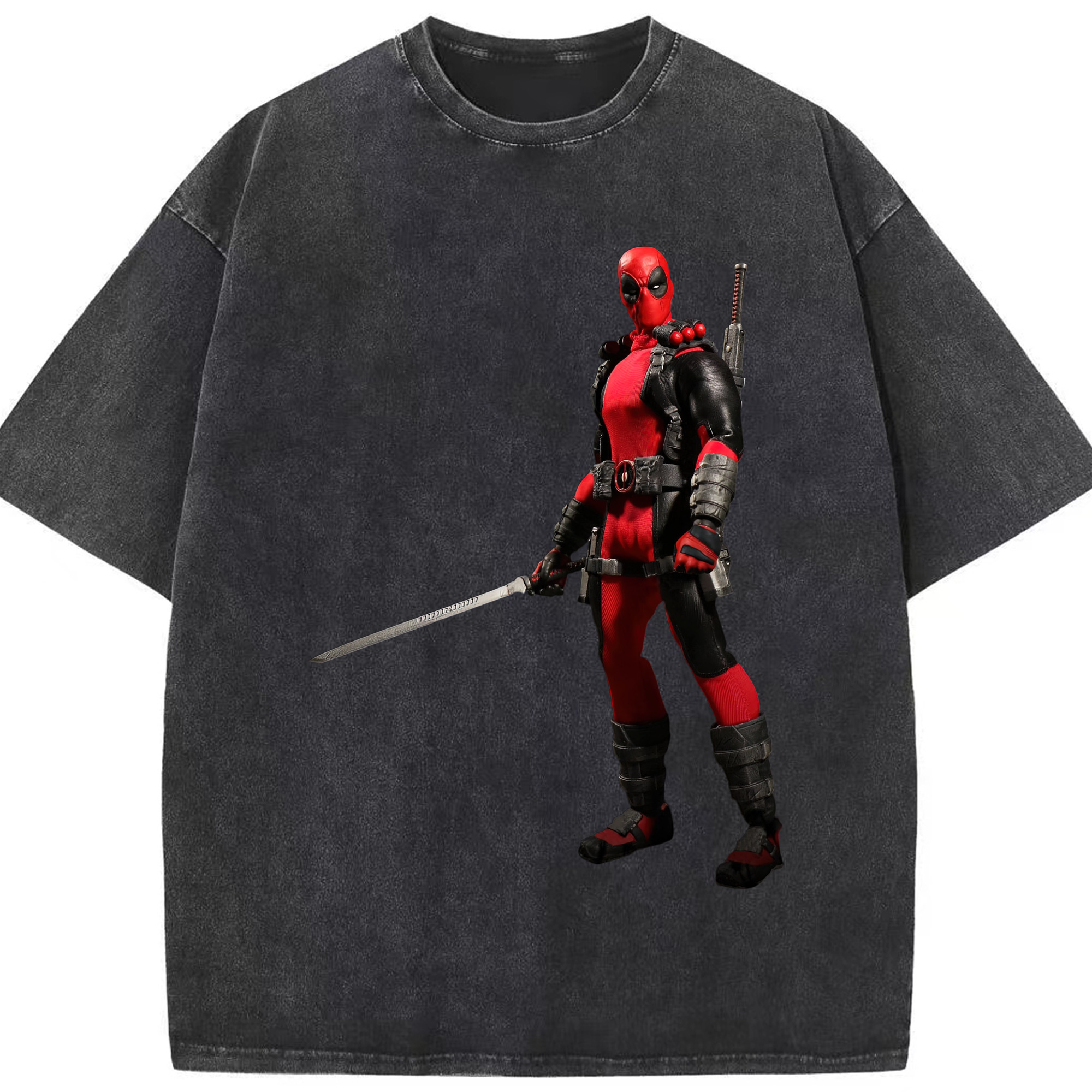 （画像用） Deadpool デッドプール 綿100% ヴィンテージ風 半袖Tシャツ（フロントプリント）