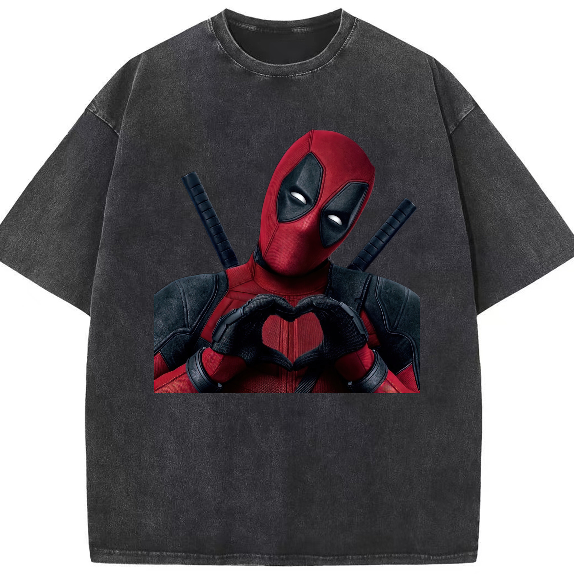 （画像用） Deadpool デッドプール 綿100% ヴィンテージ風 半袖Tシャツ（フロントプリント）