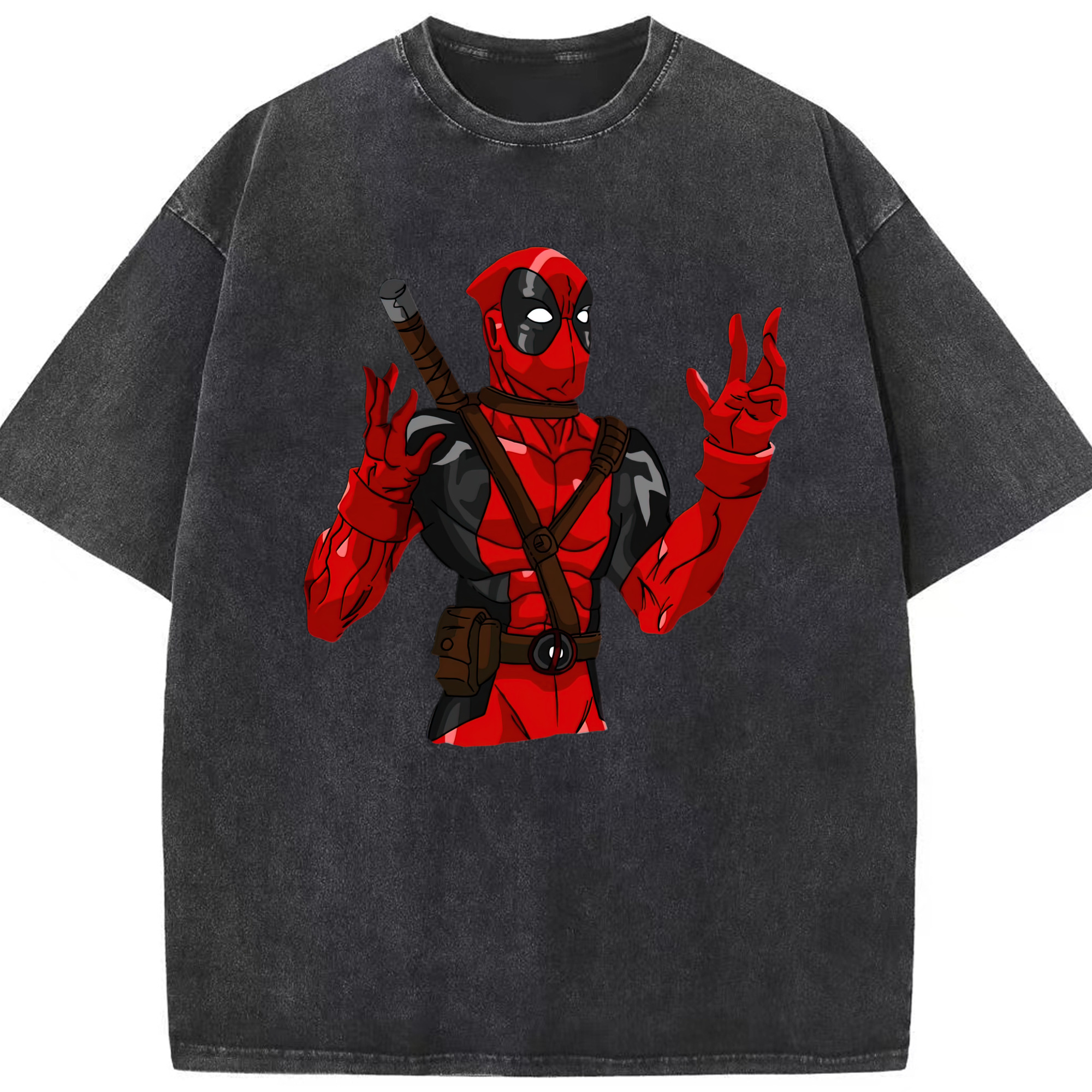 （画像用） Deadpool デッドプール 綿100% ヴィンテージ風 半袖Tシャツ（フロントプリント）