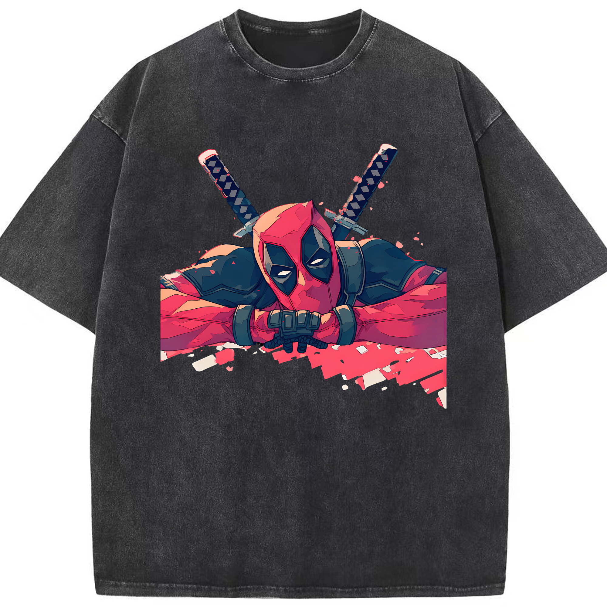 （画像用） Deadpool デッドプール 綿100% ヴィンテージ風 半袖Tシャツ（フロントプリント）