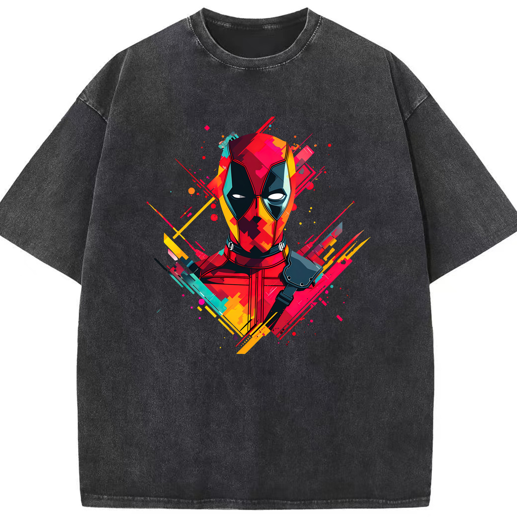 （画像用） Deadpool デッドプール 綿100% ヴィンテージ風 半袖Tシャツ（フロントプリント）