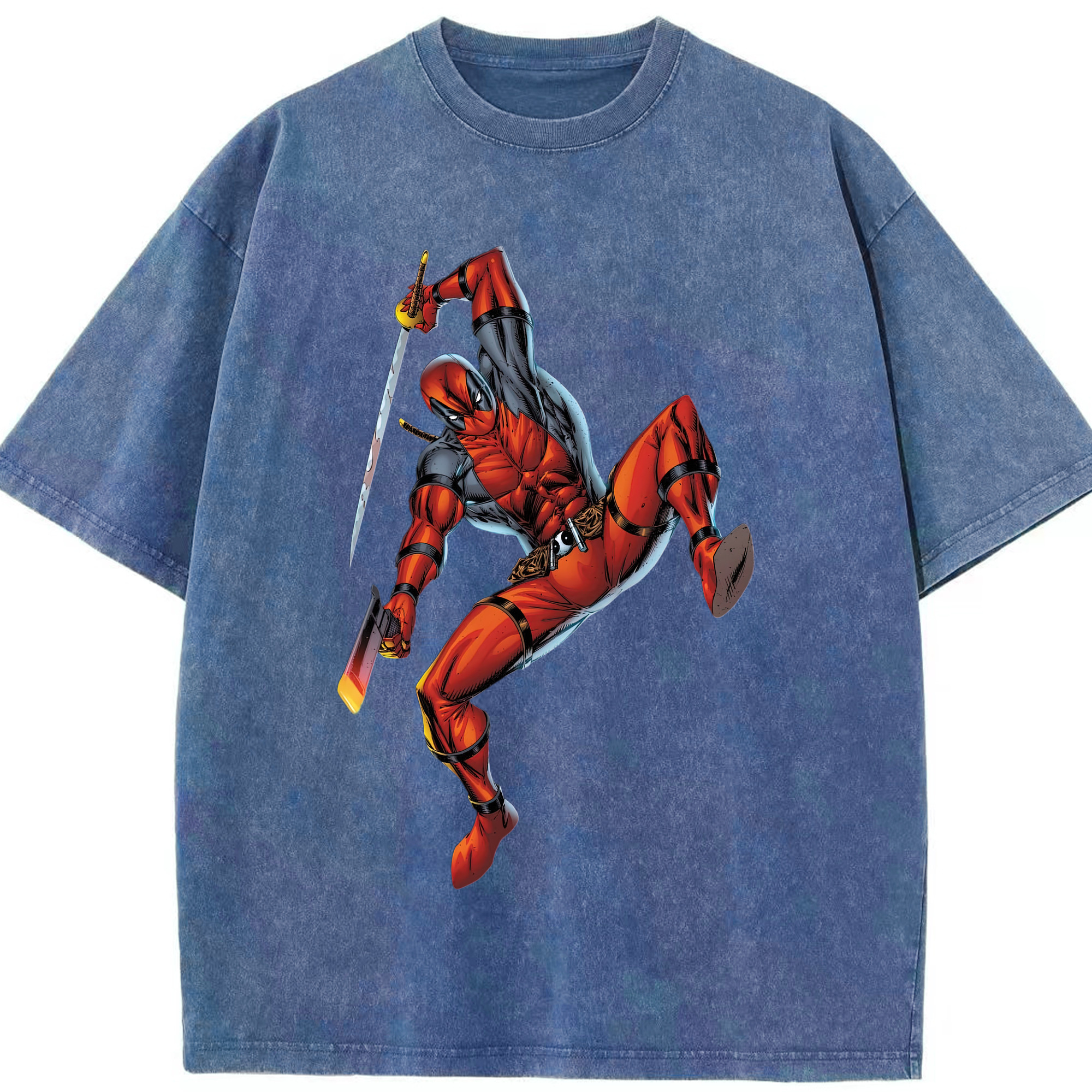 （画像用） Deadpool デッドプール 綿100% ヴィンテージ風 半袖Tシャツ（フロントプリント）