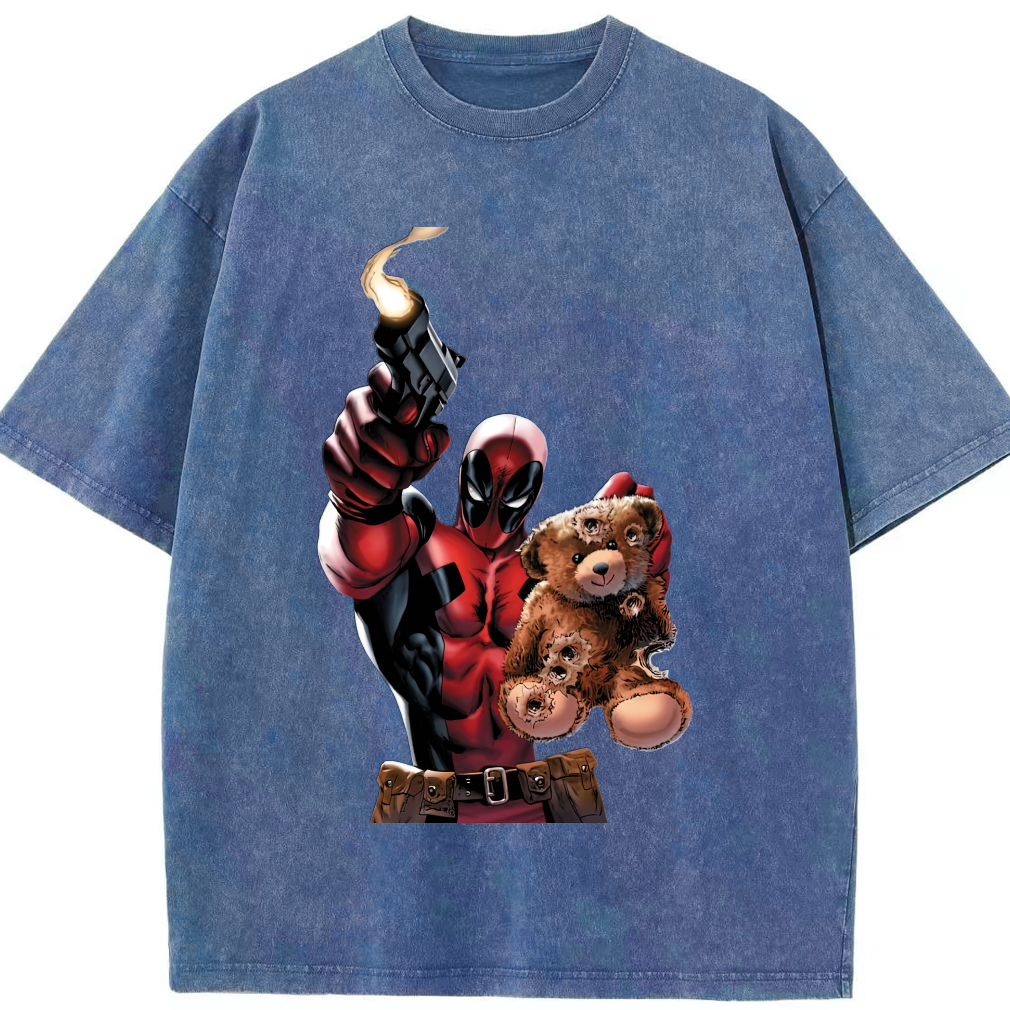 （画像用） Deadpool デッドプール 綿100% ヴィンテージ風 半袖Tシャツ（フロントプリント）