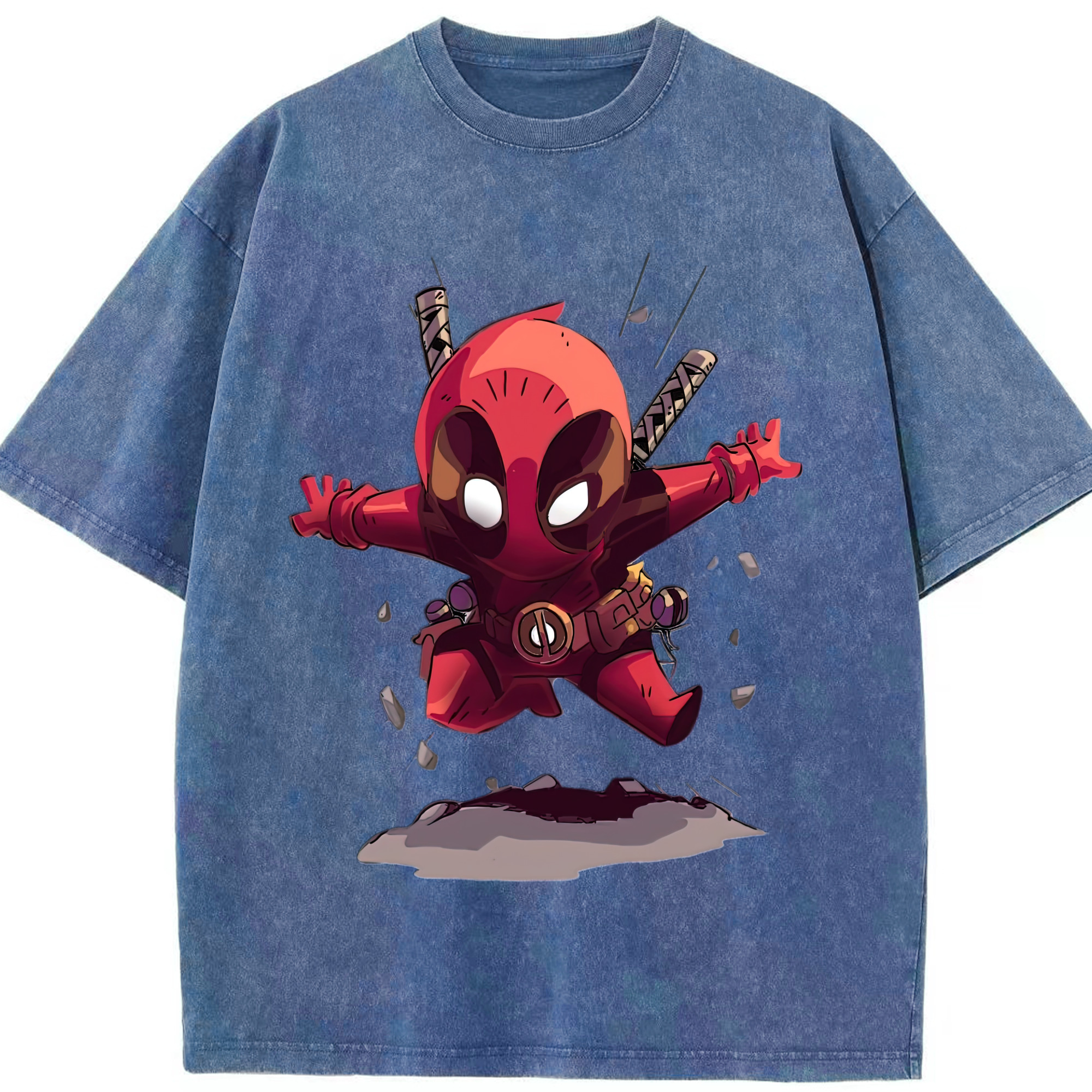 （画像用） Deadpool デッドプール 綿100% ヴィンテージ風 半袖Tシャツ（フロントプリント）