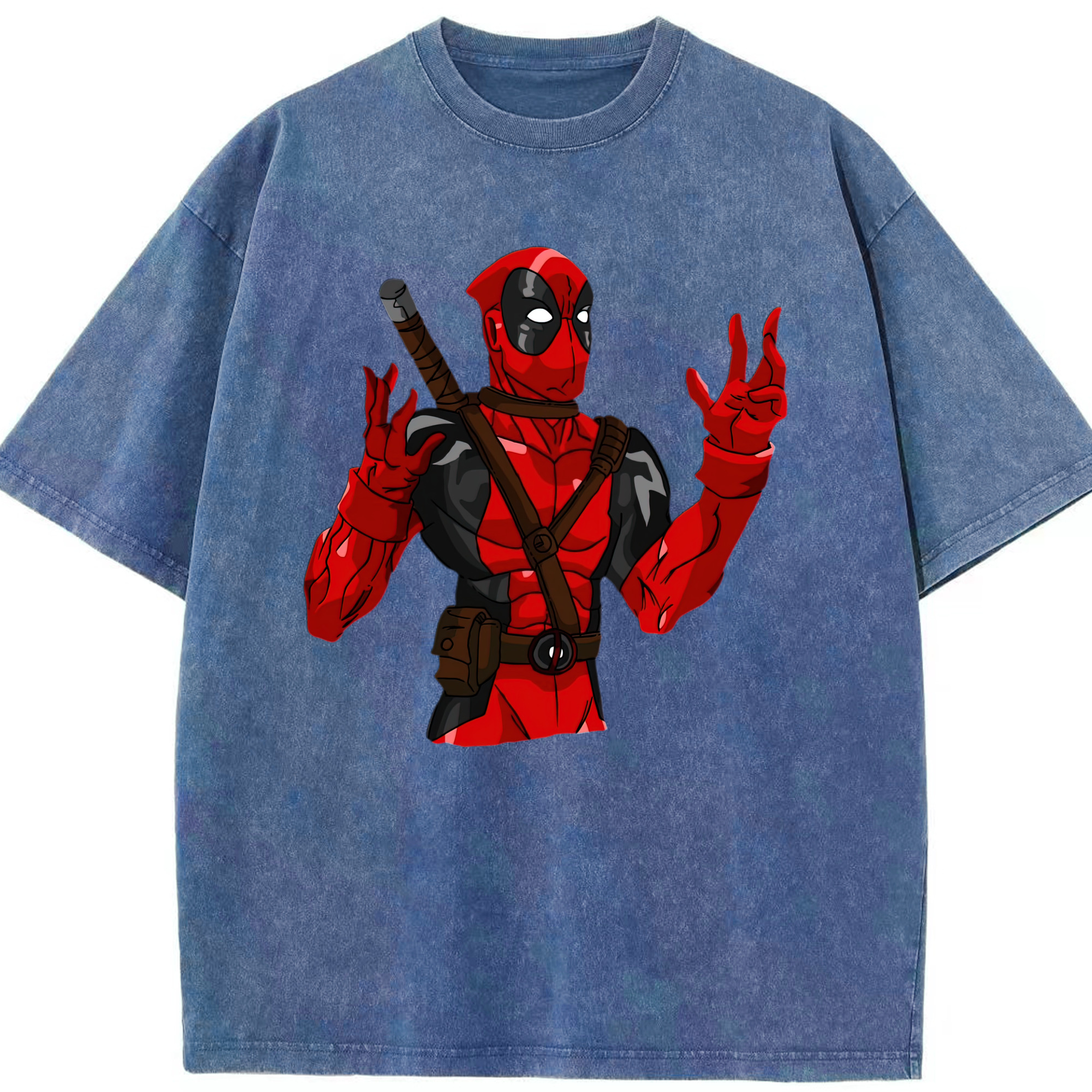 （画像用） Deadpool デッドプール 綿100% ヴィンテージ風 半袖Tシャツ（フロントプリント）