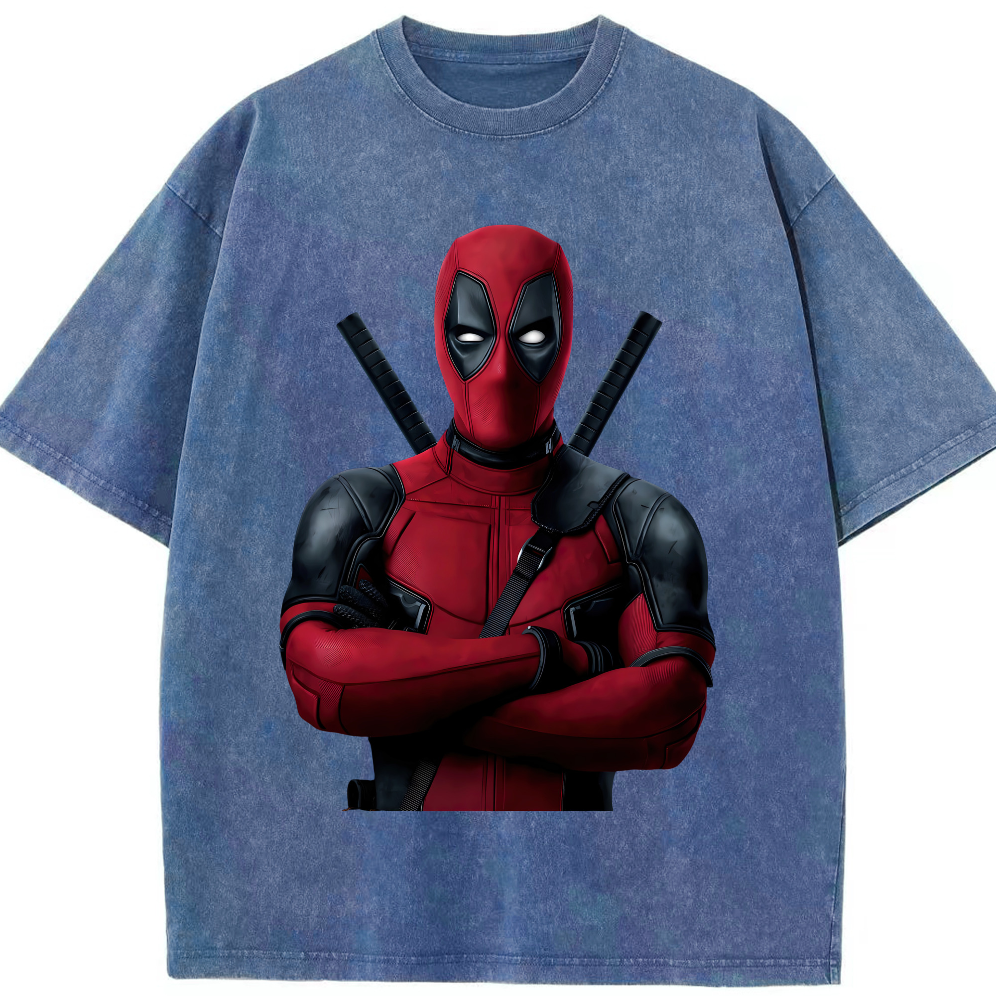 （画像用） Deadpool デッドプール 綿100% ヴィンテージ風 半袖Tシャツ（フロントプリント）
