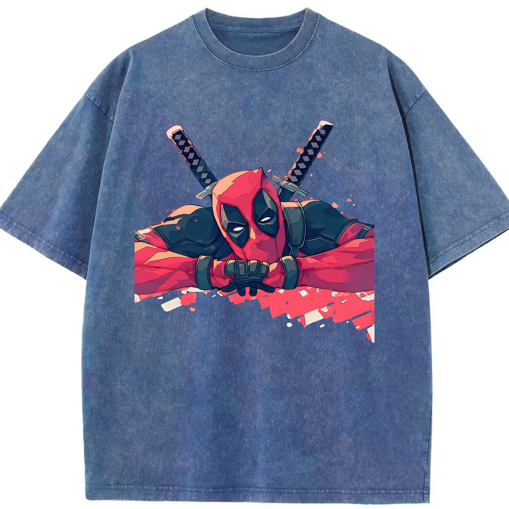 （画像用） Deadpool デッドプール 綿100% ヴィンテージ風 半袖Tシャツ（フロントプリント）