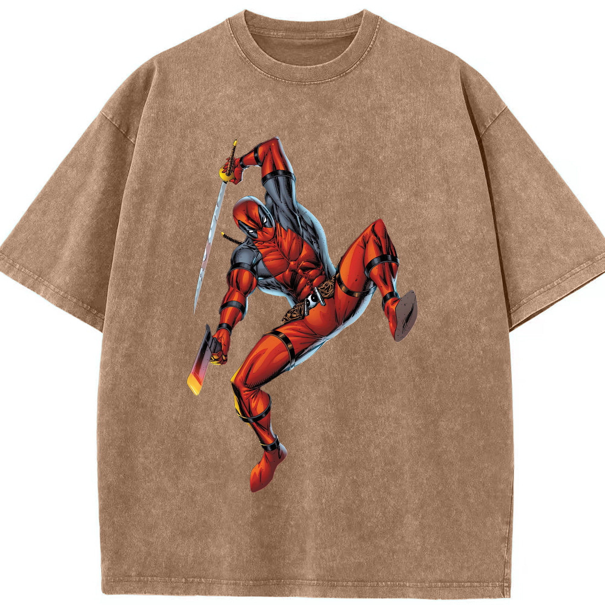 （画像用） Deadpool デッドプール 綿100% ヴィンテージ風 半袖Tシャツ（フロントプリント）