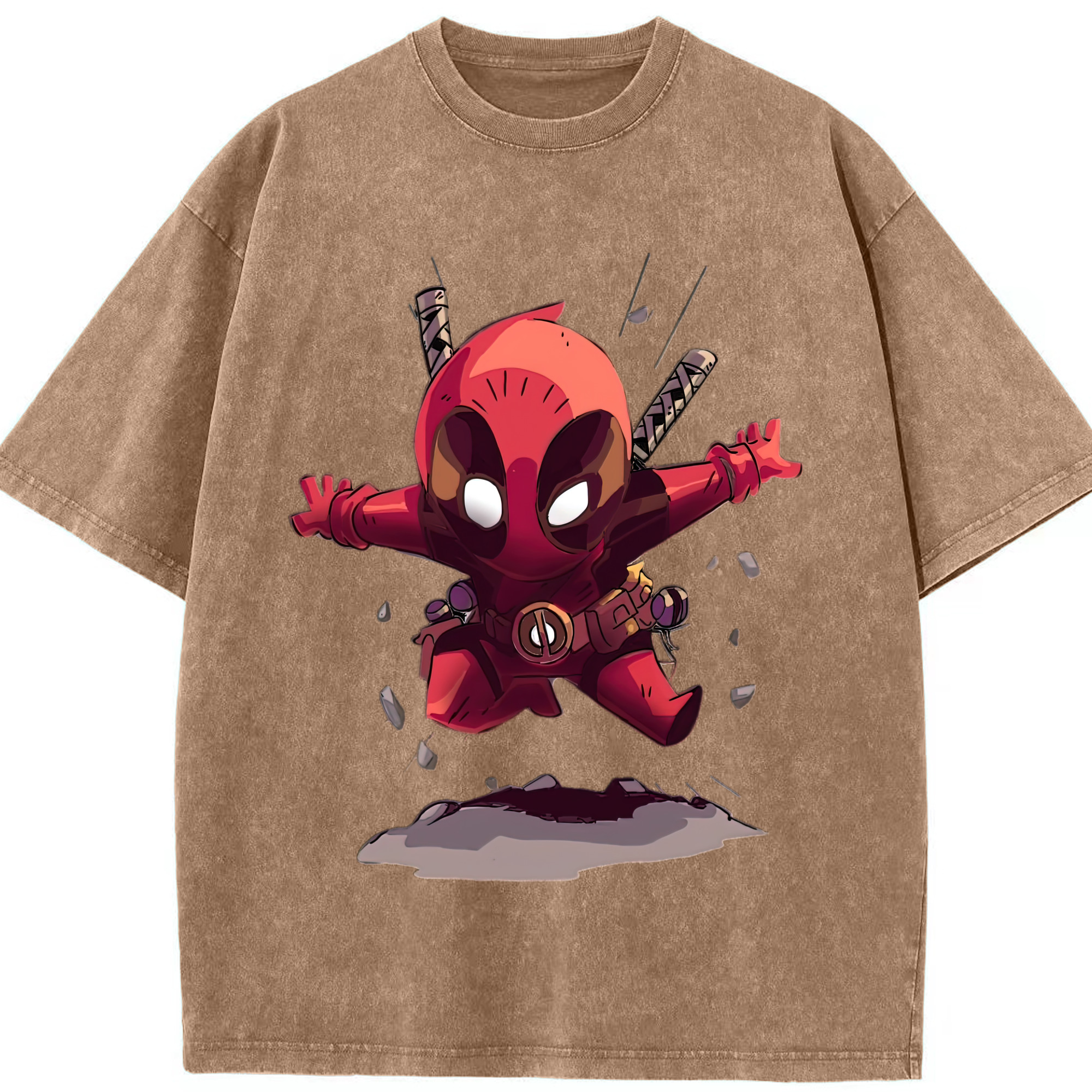 （画像用） Deadpool デッドプール 綿100% ヴィンテージ風 半袖Tシャツ（フロントプリント）